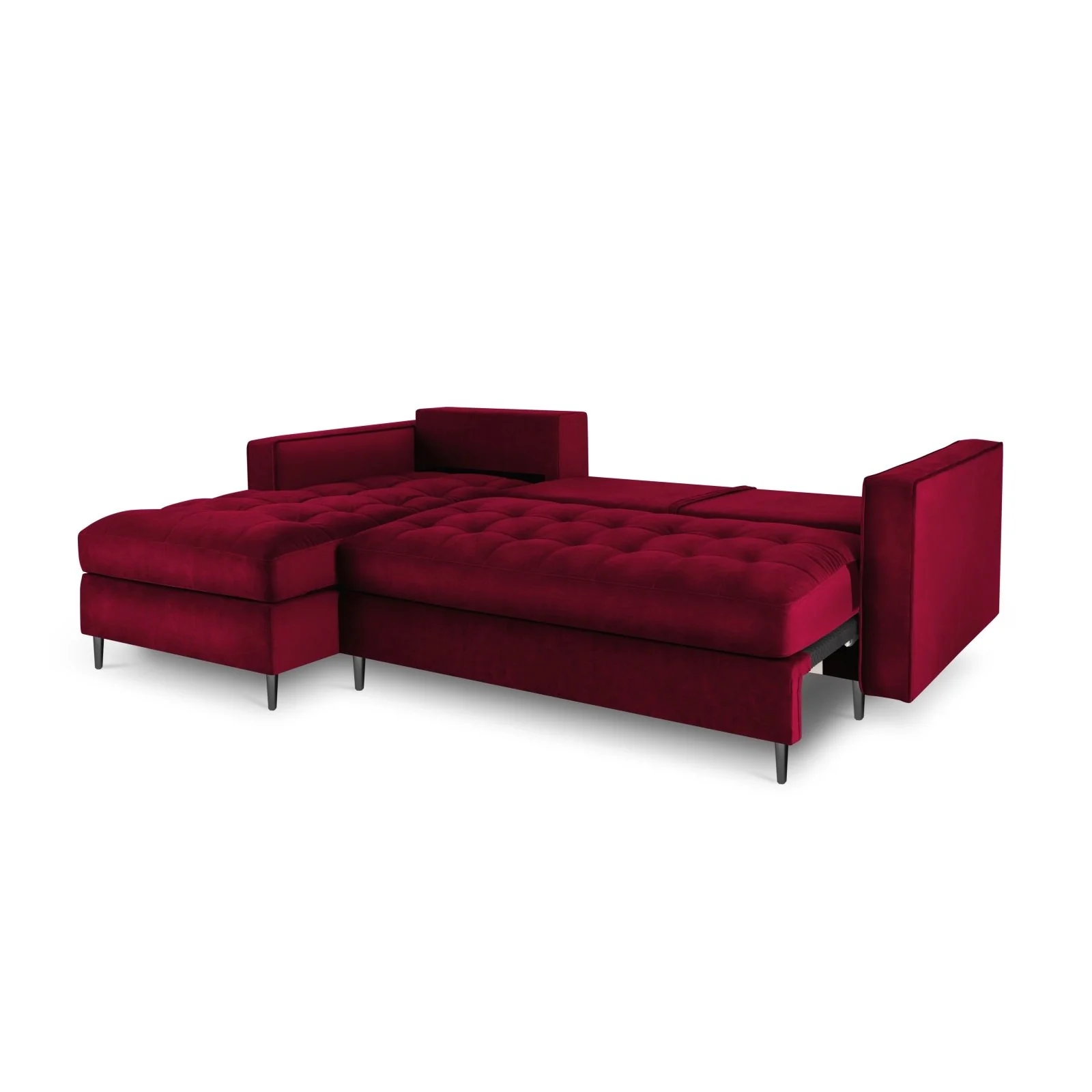 Aspen 5-Sitzer Ecksofa mit Schlaffunktion und Stauraum, Linke Seite, aus Samt oder Strukturstoff, 240x175x96 cm - Image 65