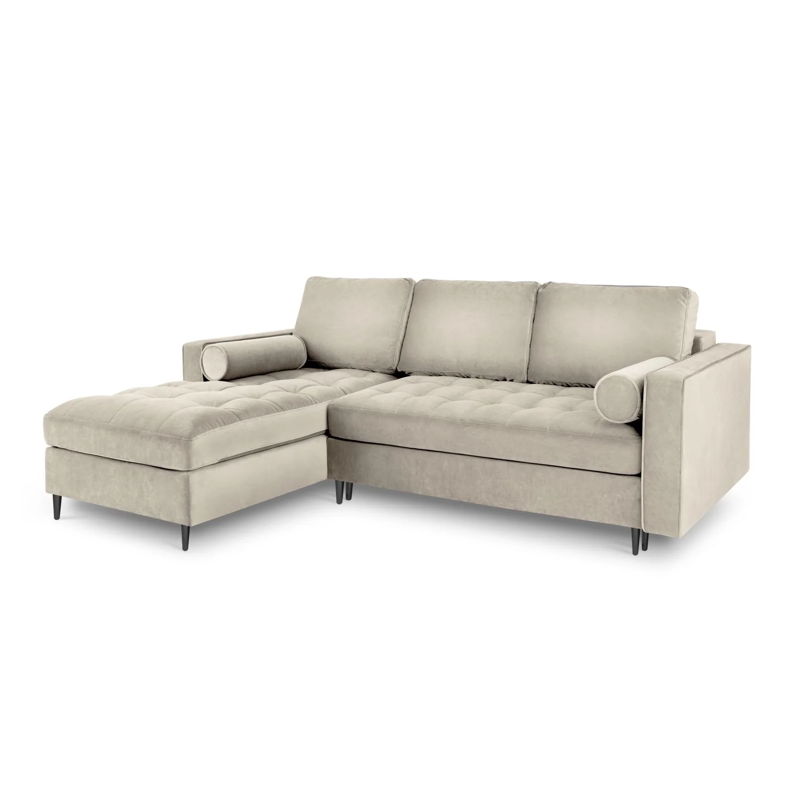 Aspen 5-Sitzer Ecksofa mit Schlaffunktion und Stauraum, Linke Seite, aus Samt oder Strukturstoff, 240x175x96 cm - Image 67