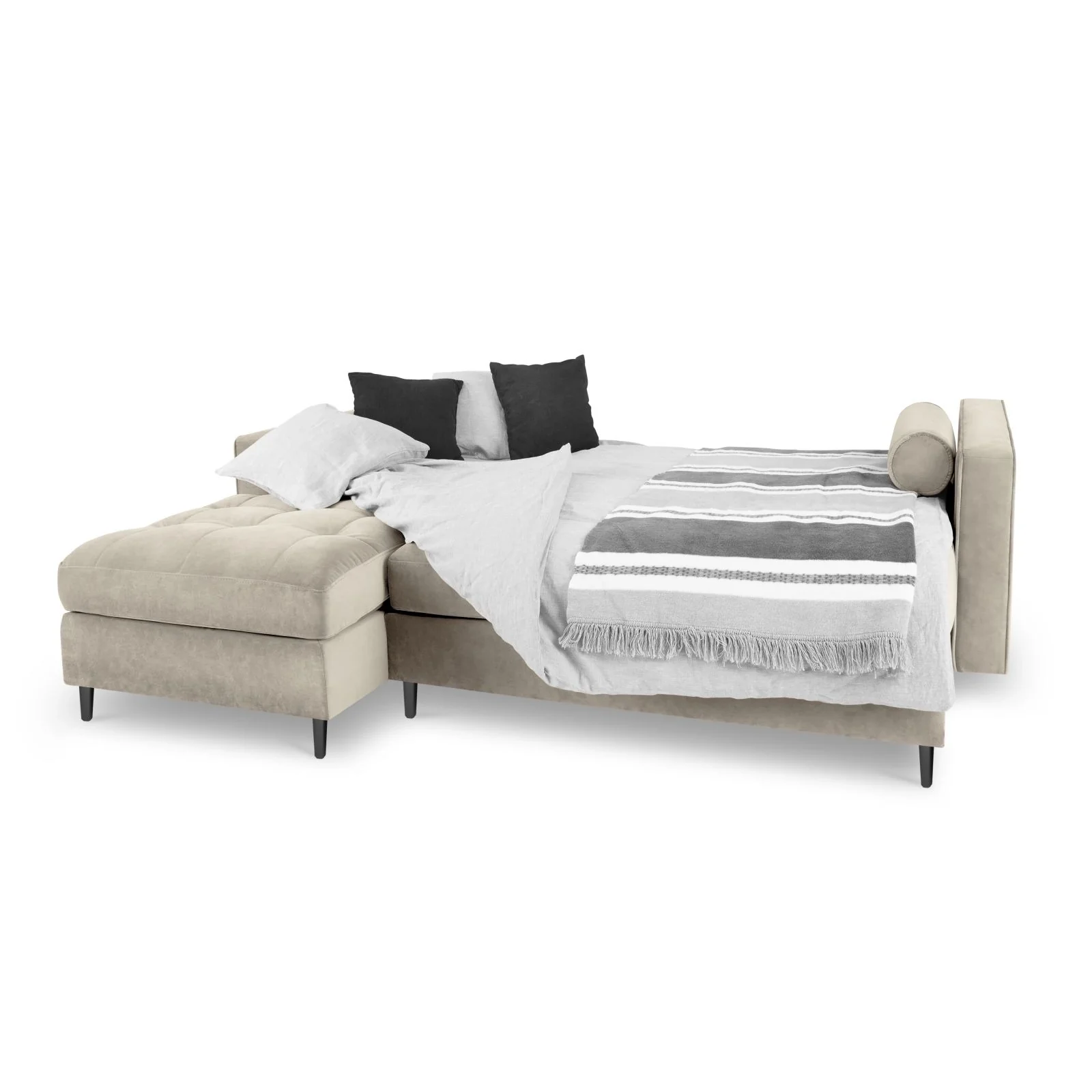 Aspen 5-Sitzer Ecksofa mit Schlaffunktion und Stauraum, Linke Seite, aus Samt oder Strukturstoff, 240x175x96 cm - Image 68