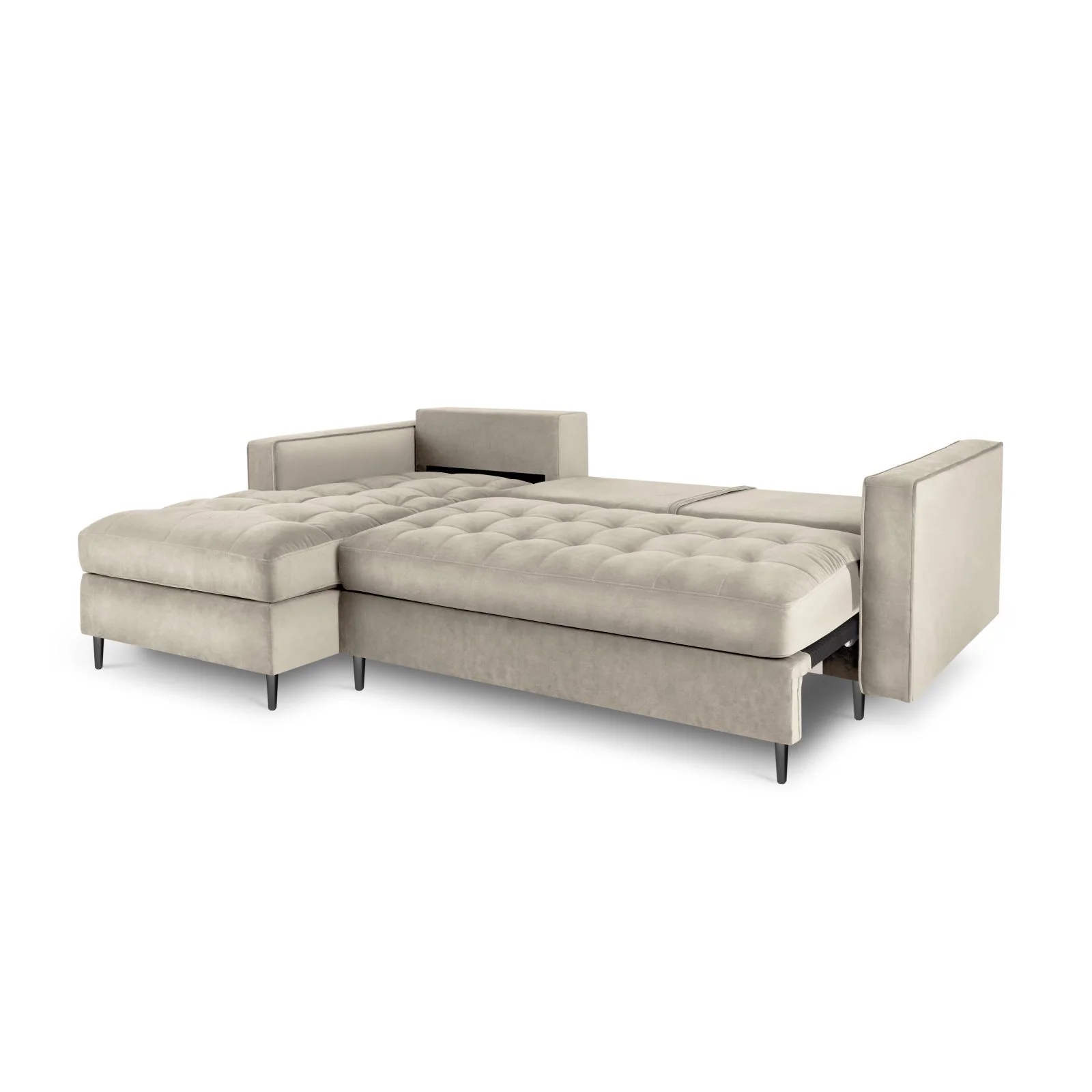 Aspen 5-Sitzer Ecksofa mit Schlaffunktion und Stauraum, Linke Seite, aus Samt oder Strukturstoff, 240x175x96 cm - Image 71