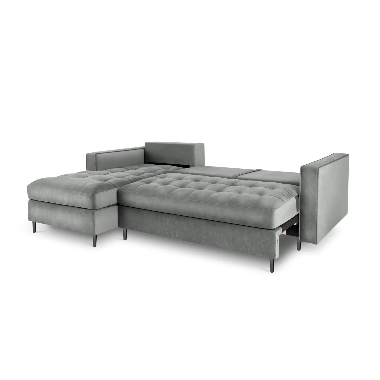 Aspen 5-Sitzer Ecksofa mit Schlaffunktion und Stauraum, Linke Seite, aus Samt oder Strukturstoff, 240x175x96 cm - Image 77