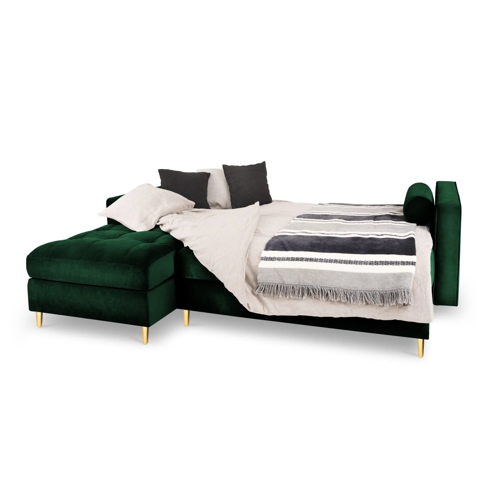 Aspen 5-Sitzer Ecksofa mit Schlaffunktion und Stauraum, Linke Seite, aus Samt oder Strukturstoff, 240x175x96 cm - Image 8