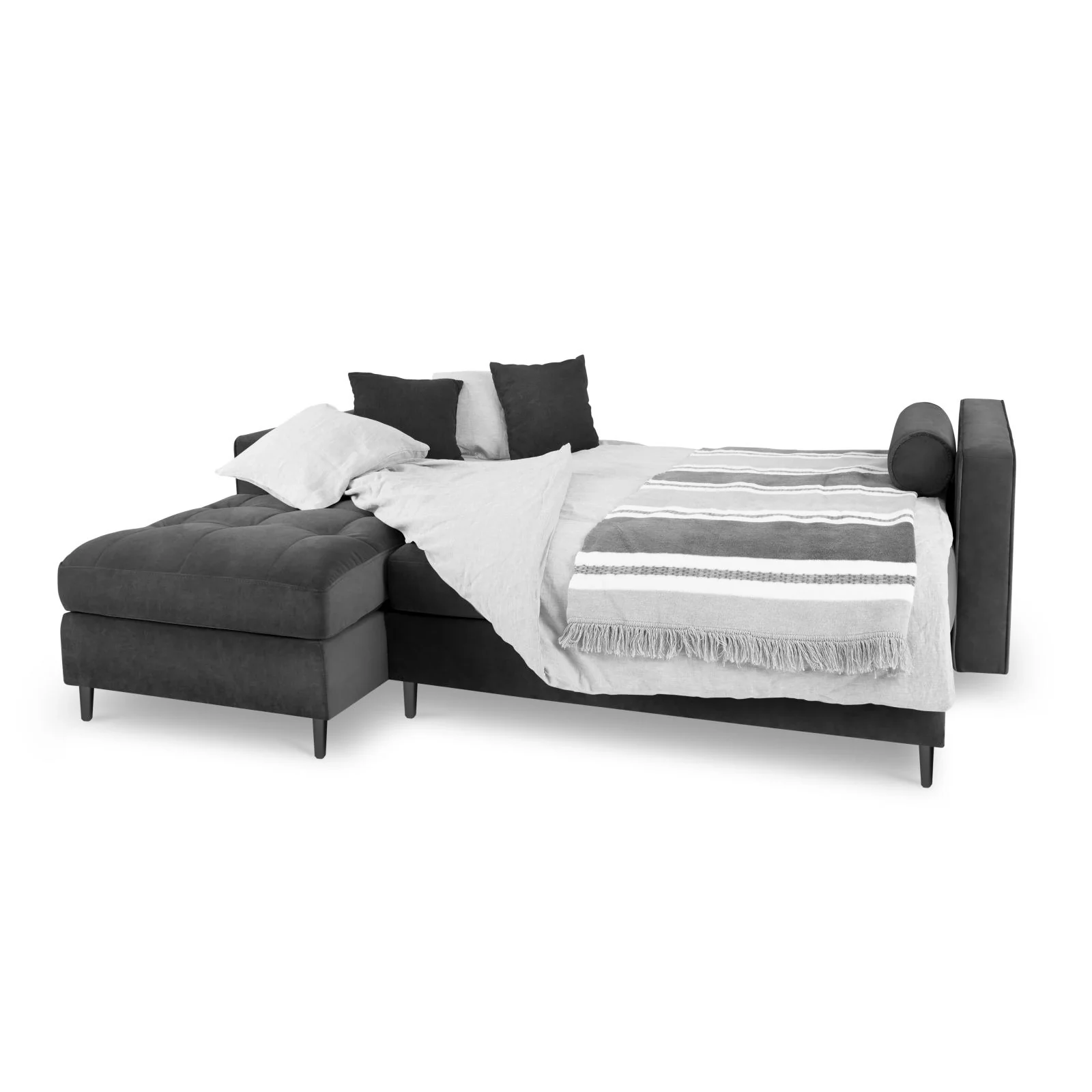 Aspen 5-Sitzer Ecksofa mit Schlaffunktion und Stauraum, Linke Seite, aus Samt oder Strukturstoff, 240x175x96 cm - Image 80