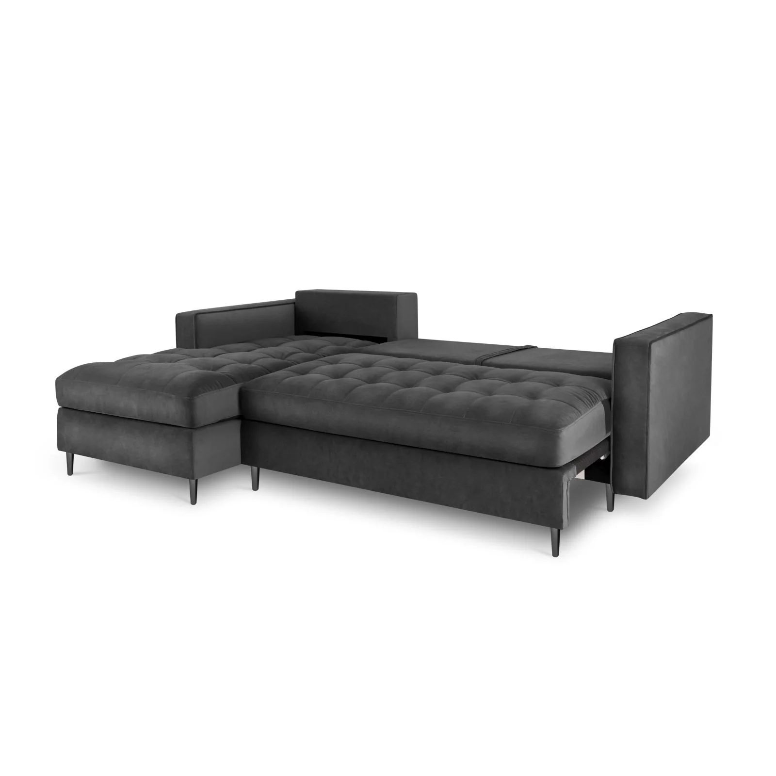 Aspen 5-Sitzer Ecksofa mit Schlaffunktion und Stauraum, Linke Seite, aus Samt oder Strukturstoff, 240x175x96 cm - Image 83