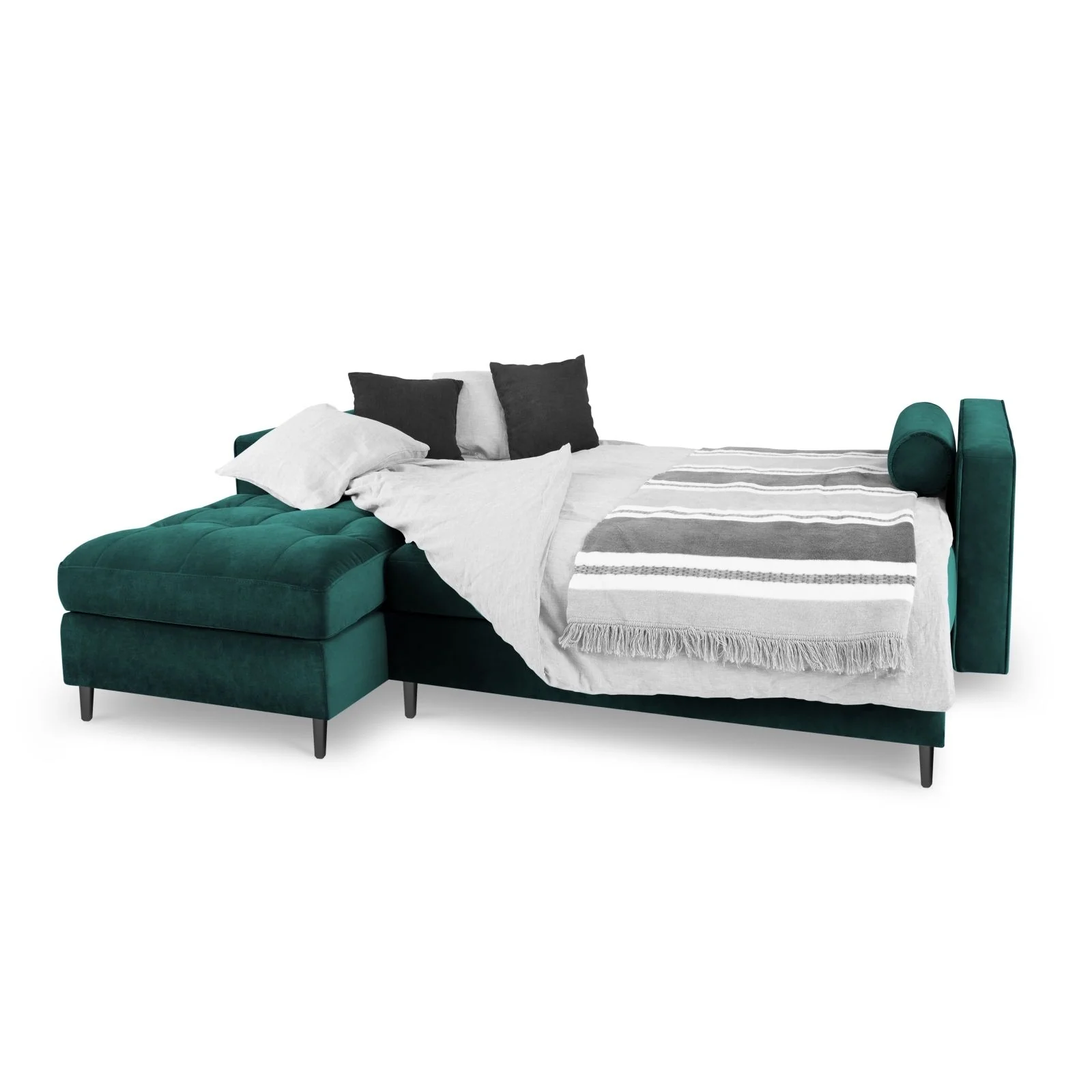 Aspen 5-Sitzer Ecksofa mit Schlaffunktion und Stauraum, Linke Seite, aus Samt oder Strukturstoff, 240x175x96 cm - Image 86