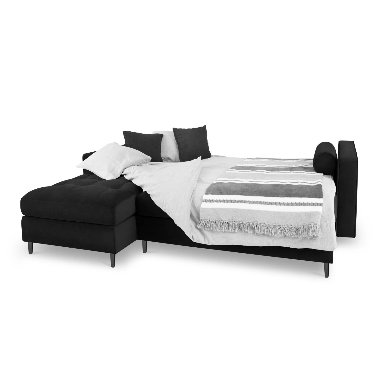 Aspen 5-Sitzer Ecksofa mit Schlaffunktion und Stauraum, Linke Seite, aus Samt oder Strukturstoff, 240x175x96 cm - Image 92