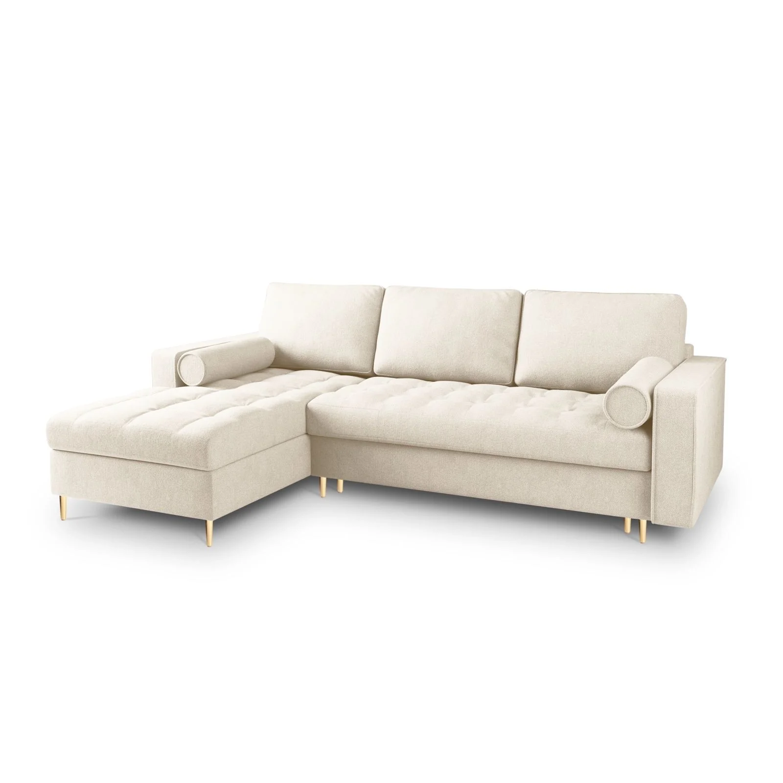 Aspen 5-Sitzer Ecksofa mit Schlaffunktion und Stauraum, Linke Seite, aus Samt oder Strukturstoff, 240x175x96 cm - Image 97
