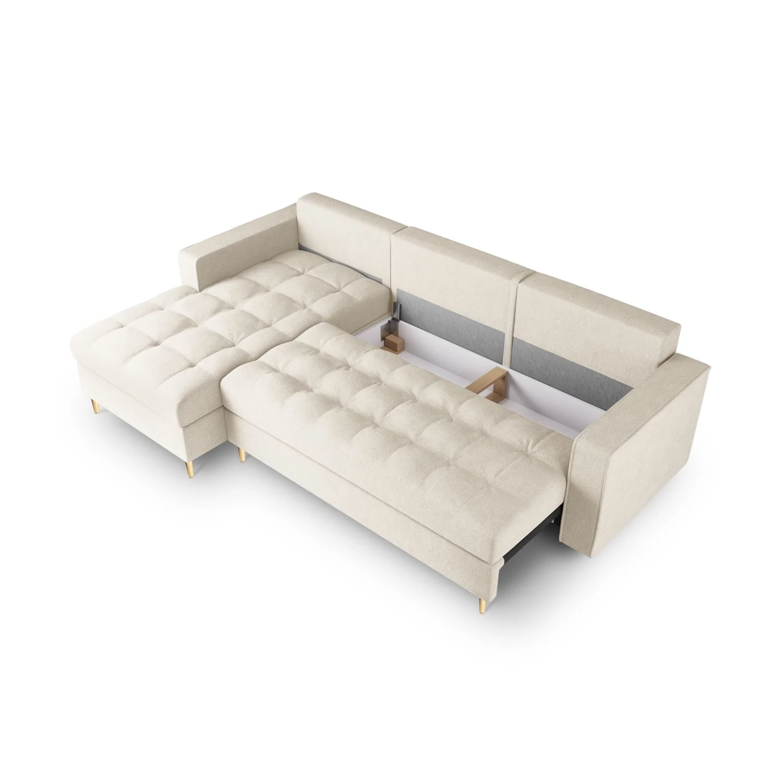 Aspen 5-Sitzer Ecksofa mit Schlaffunktion und Stauraum, Linke Seite, aus Samt oder Strukturstoff, 240x175x96 cm - Image 98