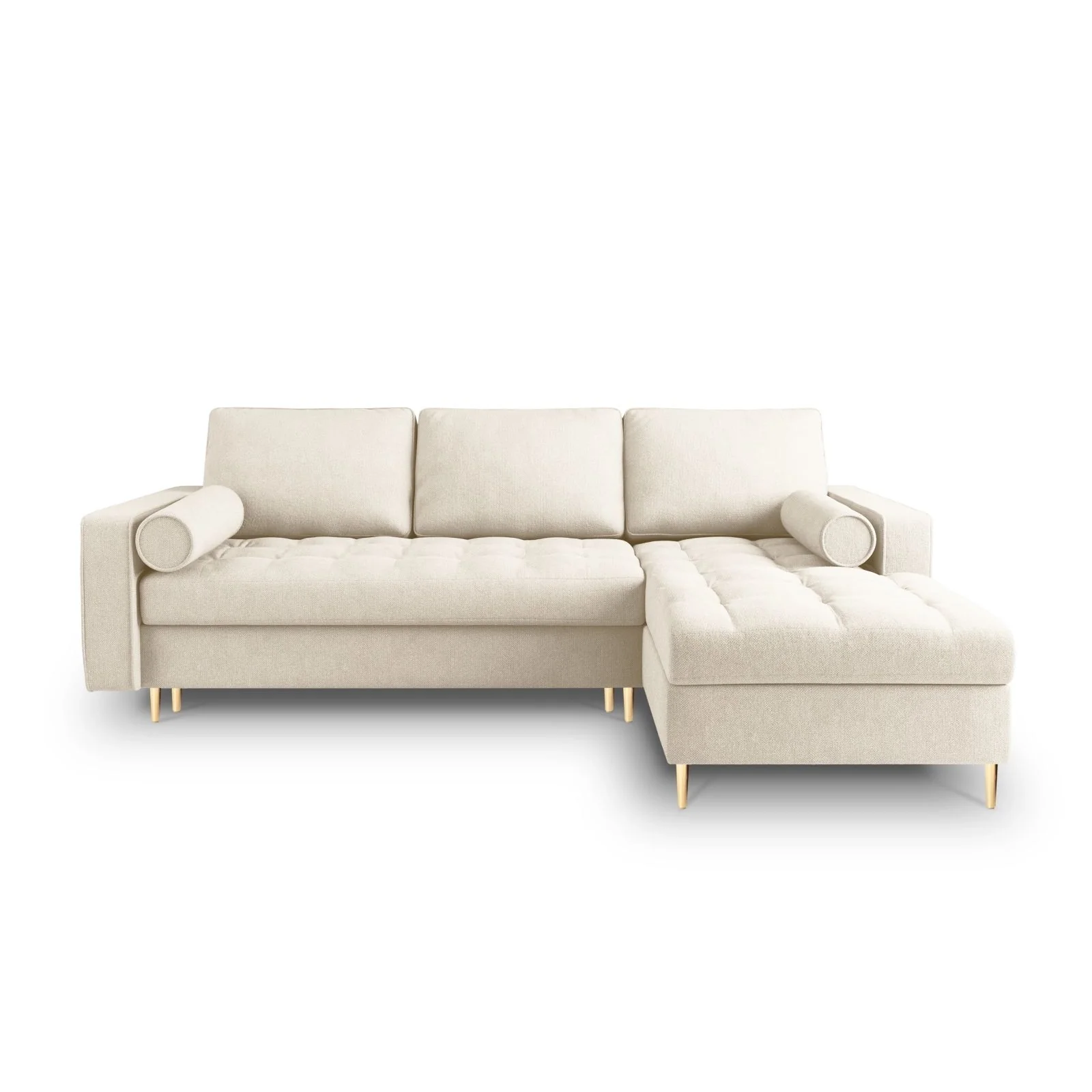 Aspen 5-Sitzer Ecksofa mit Schlaffunktion und Stauraum, Rechte Seite, aus Samt oder Strukturstoff, 240x175x96 cm - Image 100