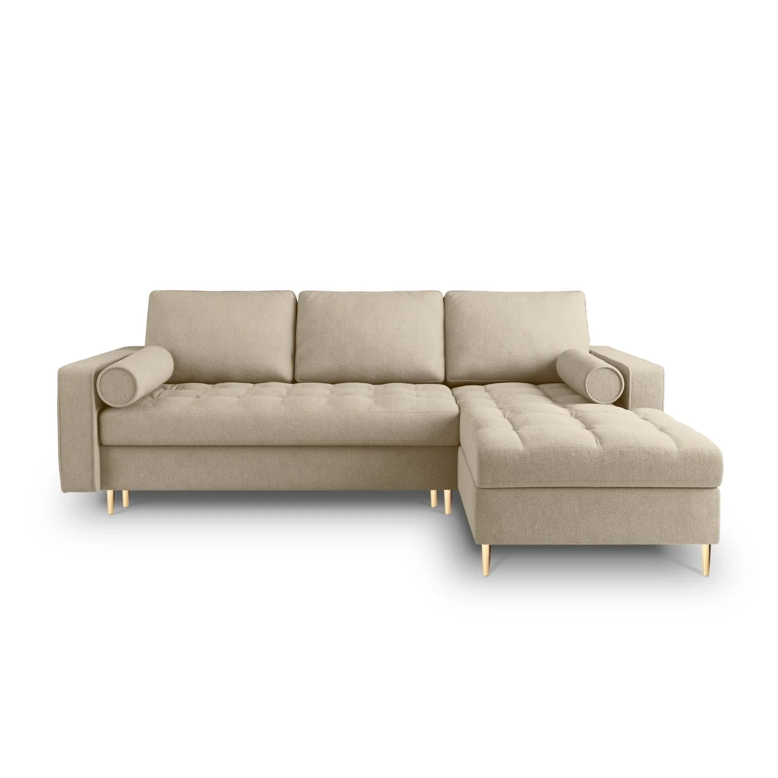 Aspen 5-Sitzer Ecksofa mit Schlaffunktion und Stauraum, Rechte Seite, aus Samt oder Strukturstoff, 240x175x96 cm - Image 106