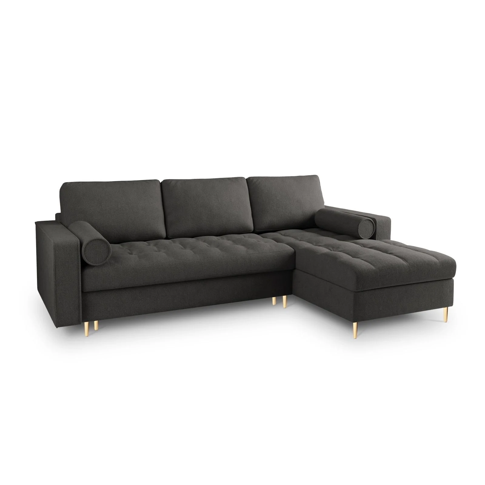 Aspen 5-Sitzer Ecksofa mit Schlaffunktion und Stauraum, Rechte Seite, aus Samt oder Strukturstoff, 240x175x96 cm - Image 115