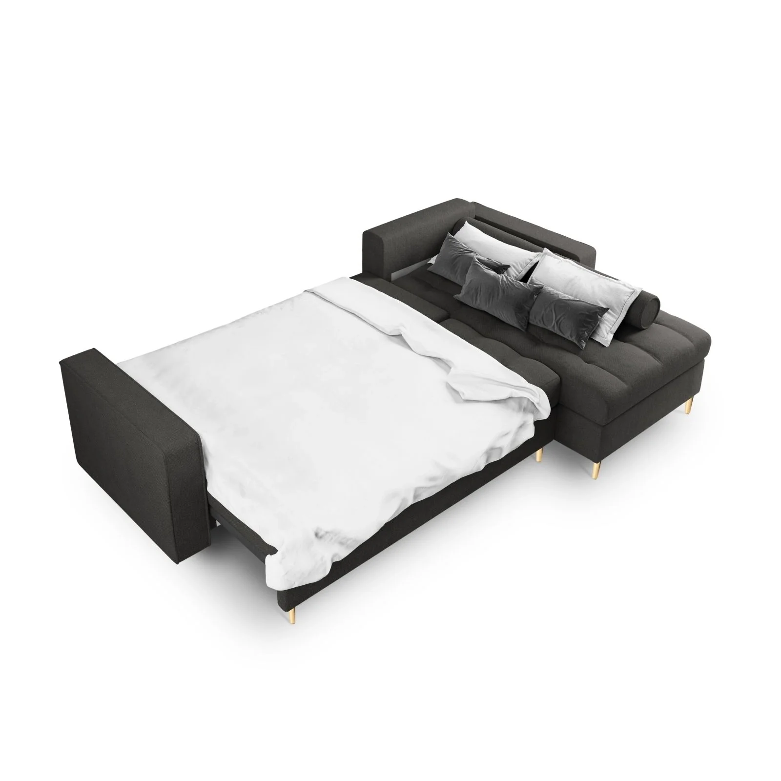 Aspen 5-Sitzer Ecksofa mit Schlaffunktion und Stauraum, Rechte Seite, aus Samt oder Strukturstoff, 240x175x96 cm - Image 117