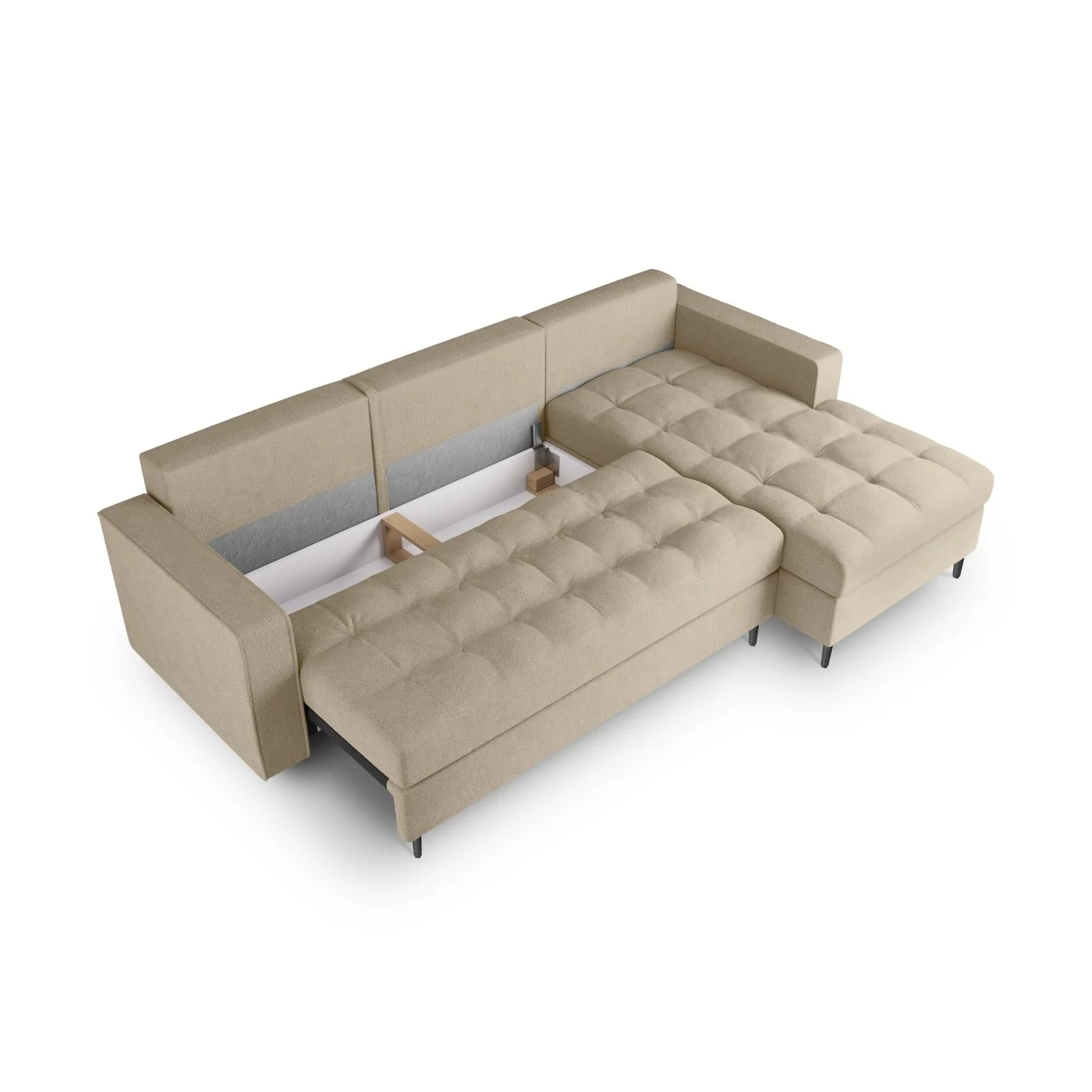 Aspen 5-Sitzer Ecksofa mit Schlaffunktion und Stauraum, Rechte Seite, aus Samt oder Strukturstoff, 240x175x96 cm - Image 128