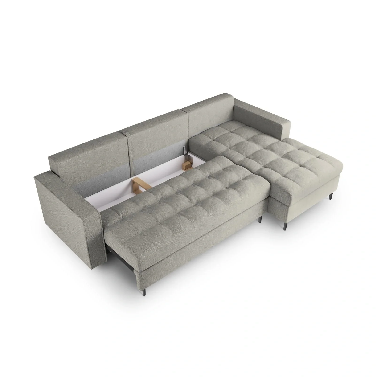 Aspen 5-Sitzer Ecksofa mit Schlaffunktion und Stauraum, Rechte Seite, aus Samt oder Strukturstoff, 240x175x96 cm - Image 134