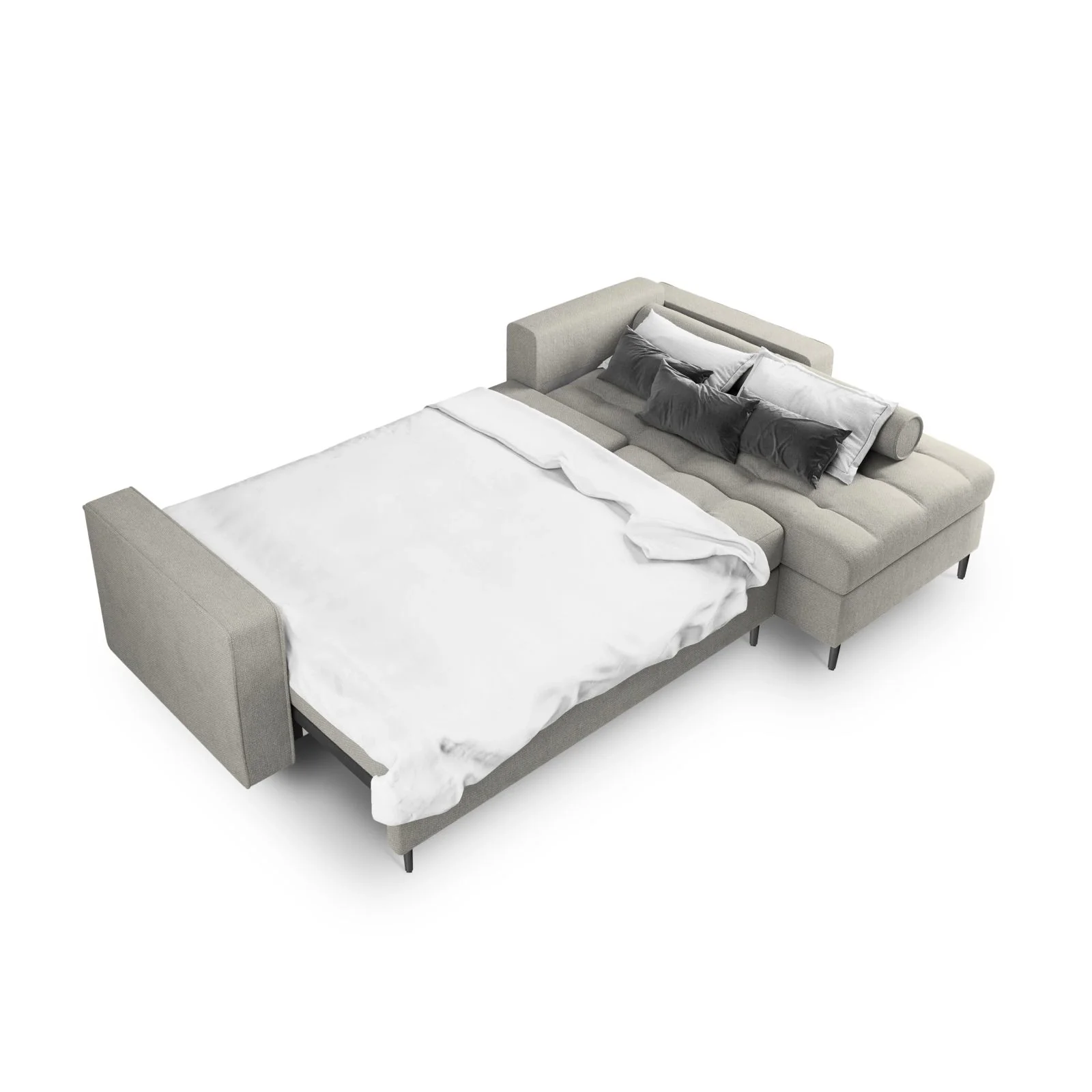 Aspen 5-Sitzer Ecksofa mit Schlaffunktion und Stauraum, Rechte Seite, aus Samt oder Strukturstoff, 240x175x96 cm - Image 135