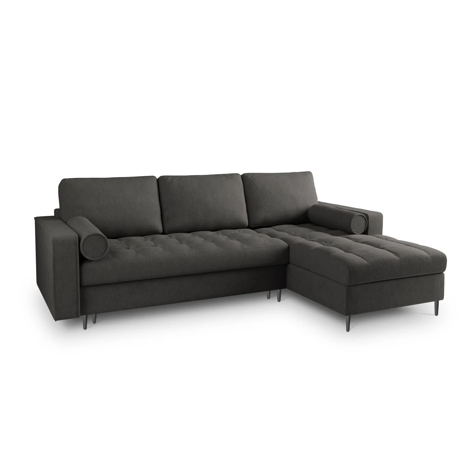 Aspen 5-Sitzer Ecksofa mit Schlaffunktion und Stauraum, Rechte Seite, aus Samt oder Strukturstoff, 240x175x96 cm - Image 139