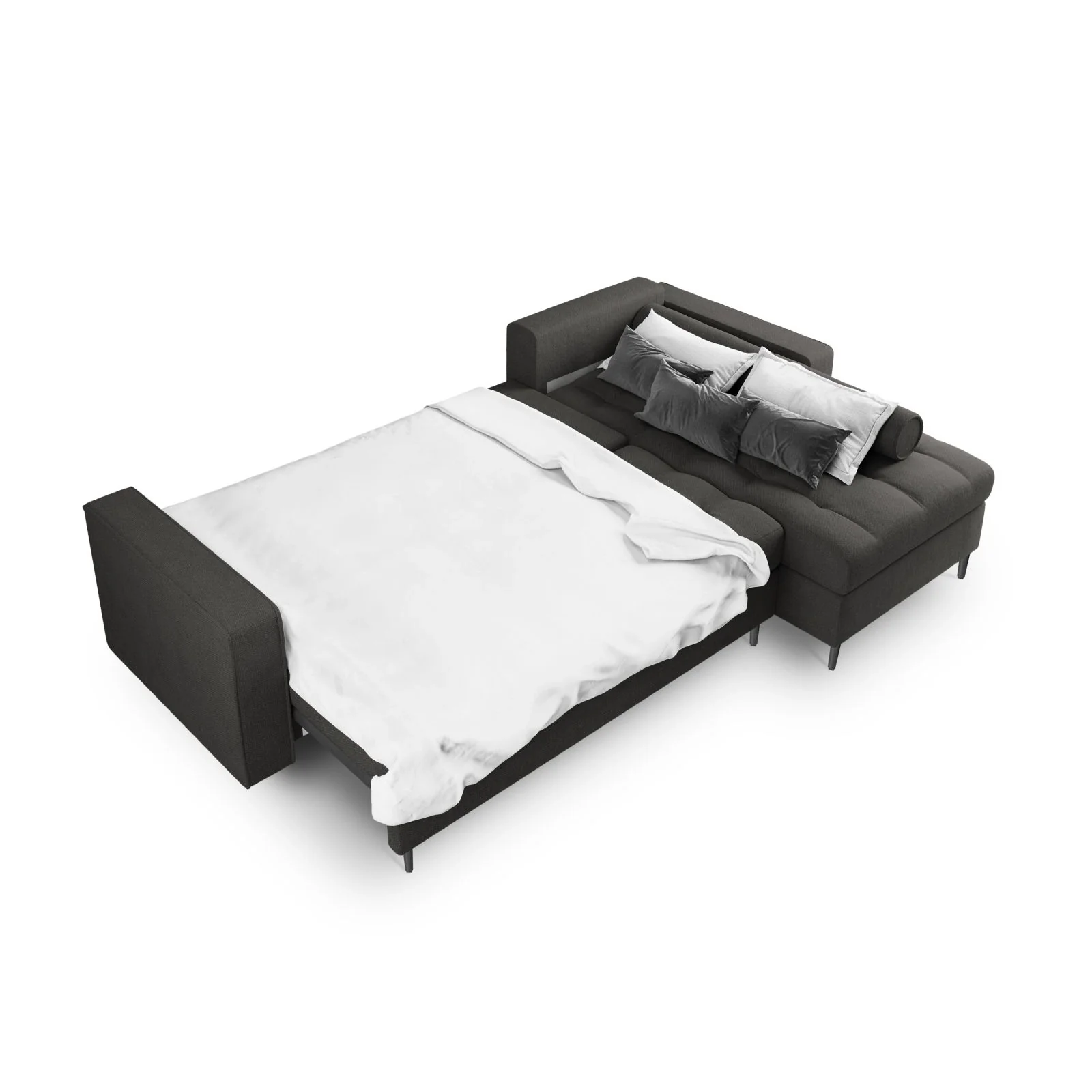 Aspen 5-Sitzer Ecksofa mit Schlaffunktion und Stauraum, Rechte Seite, aus Samt oder Strukturstoff, 240x175x96 cm - Image 141