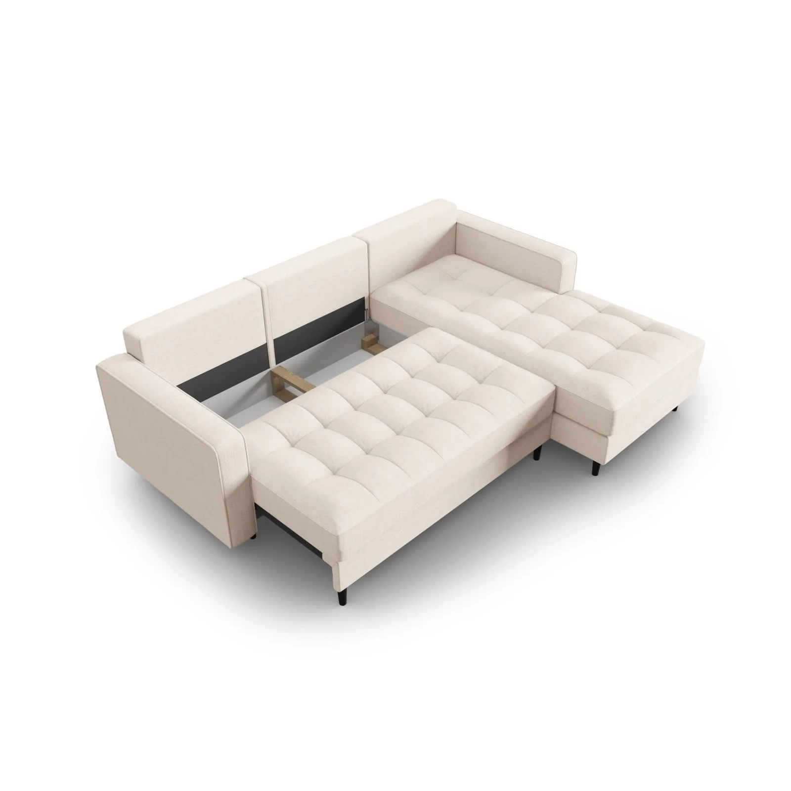 Aspen 5-Sitzer Ecksofa mit Schlaffunktion und Stauraum, Rechte Seite, aus Samt oder Strukturstoff, 240x175x96 cm - Image 146