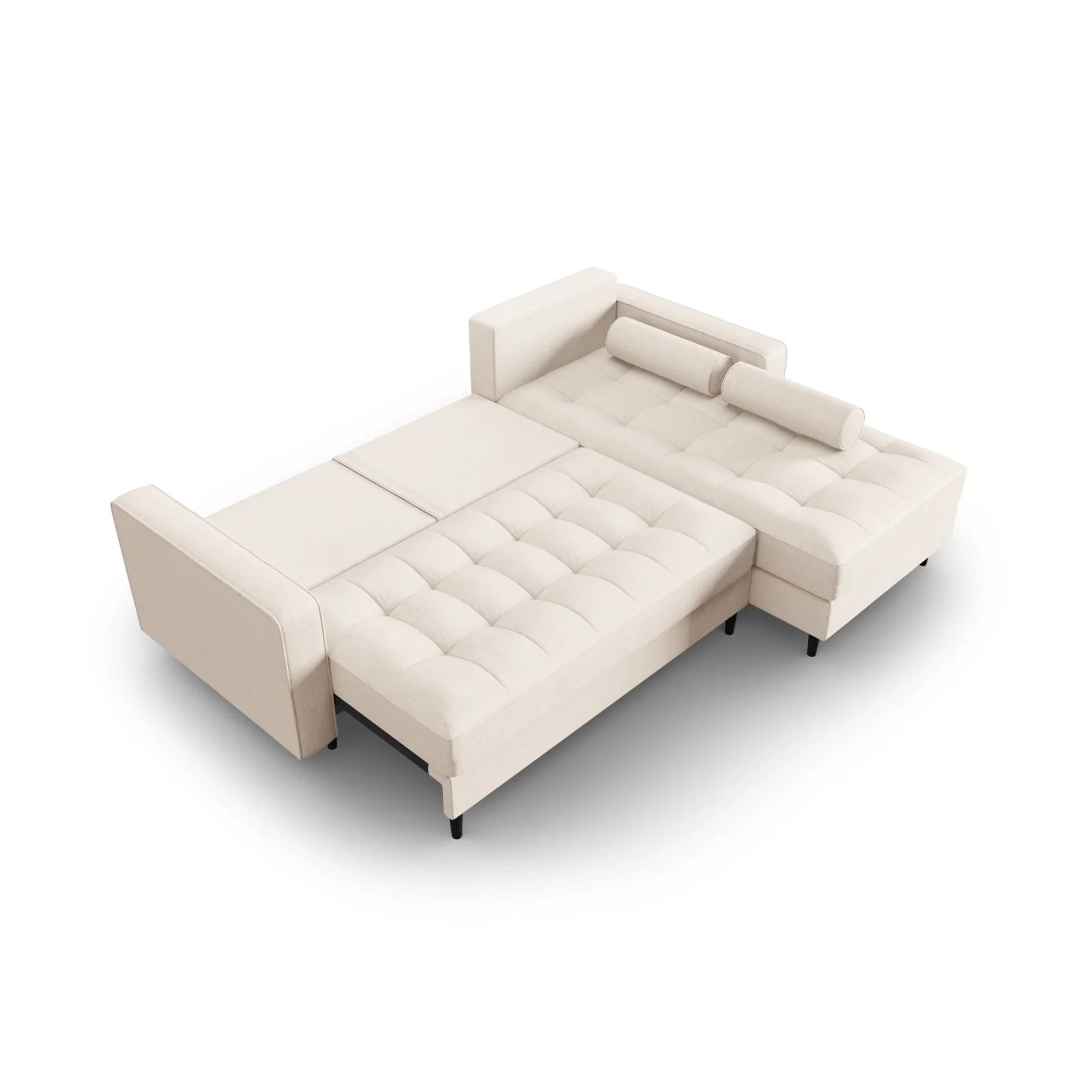 Aspen 5-Sitzer Ecksofa mit Schlaffunktion und Stauraum, Rechte Seite, aus Samt oder Strukturstoff, 240x175x96 cm - Image 147