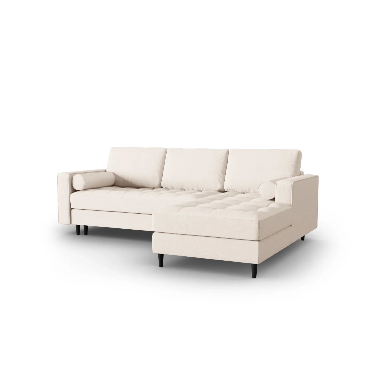 Aspen 5-Sitzer Ecksofa mit Schlaffunktion und Stauraum, Rechte Seite, aus Samt oder Strukturstoff, 240x175x96 cm - Image 149
