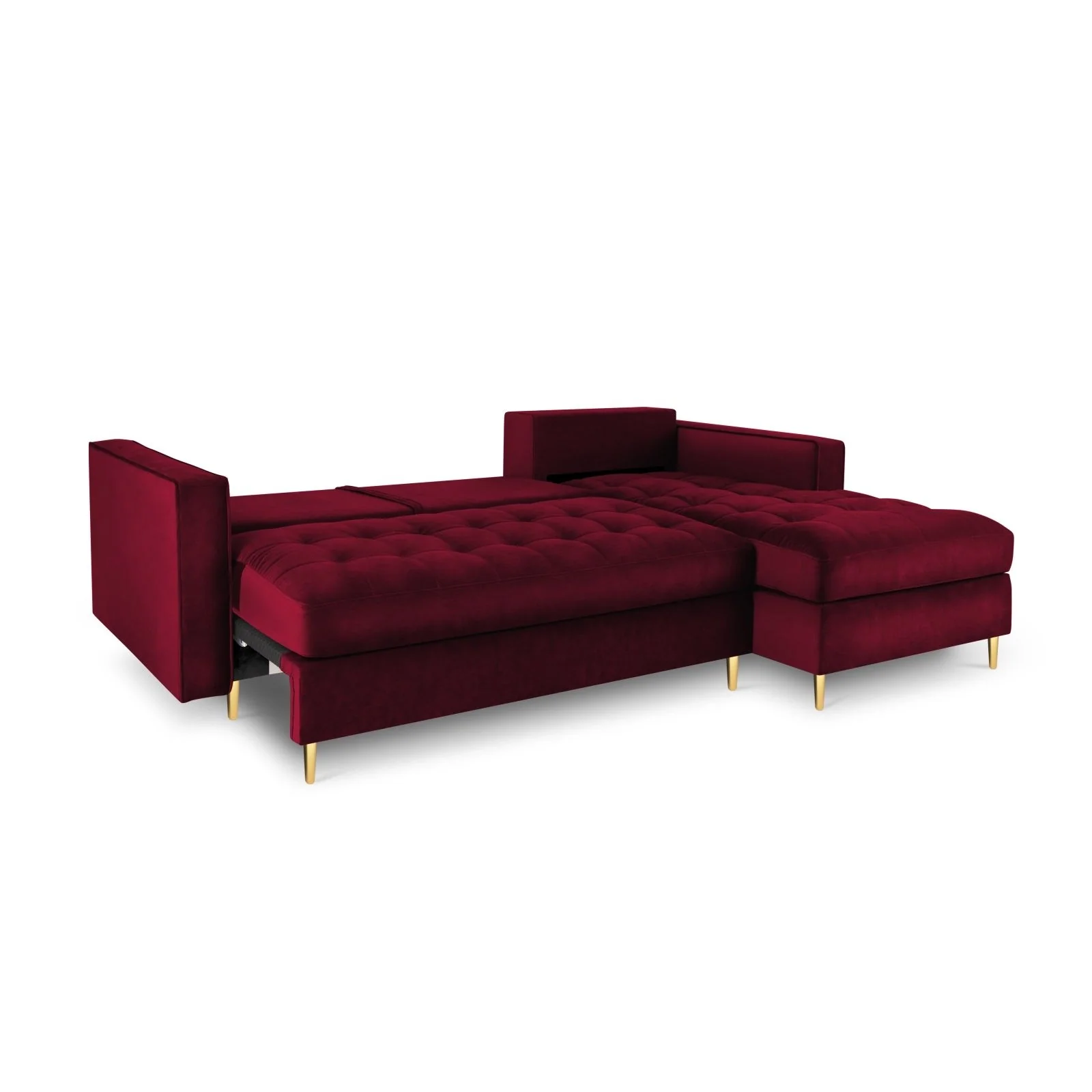 Aspen 5-Sitzer Ecksofa mit Schlaffunktion und Stauraum, Rechte Seite, aus Samt oder Strukturstoff, 240x175x96 cm - Image 15