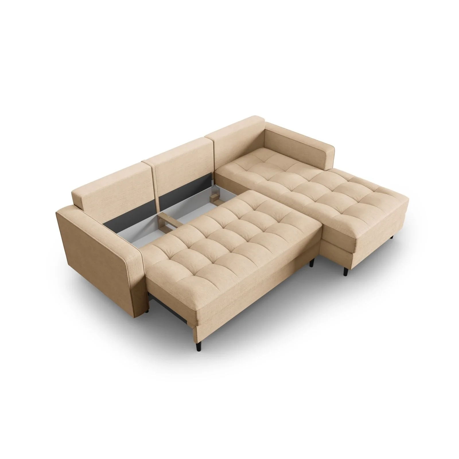 Aspen 5-Sitzer Ecksofa mit Schlaffunktion und Stauraum, Rechte Seite, aus Samt oder Strukturstoff, 240x175x96 cm - Image 154