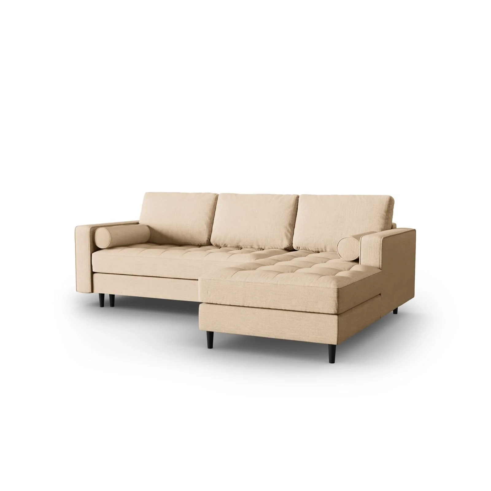Aspen 5-Sitzer Ecksofa mit Schlaffunktion und Stauraum, Rechte Seite, aus Samt oder Strukturstoff, 240x175x96 cm - Image 157
