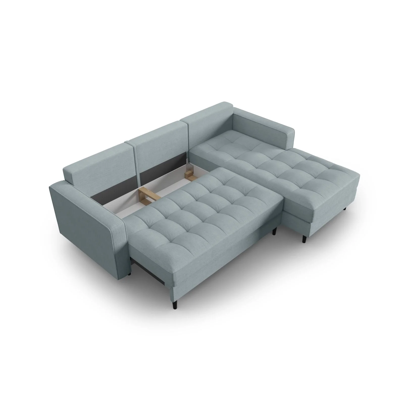Aspen 5-Sitzer Ecksofa mit Schlaffunktion und Stauraum, Rechte Seite, aus Samt oder Strukturstoff, 240x175x96 cm - Image 162
