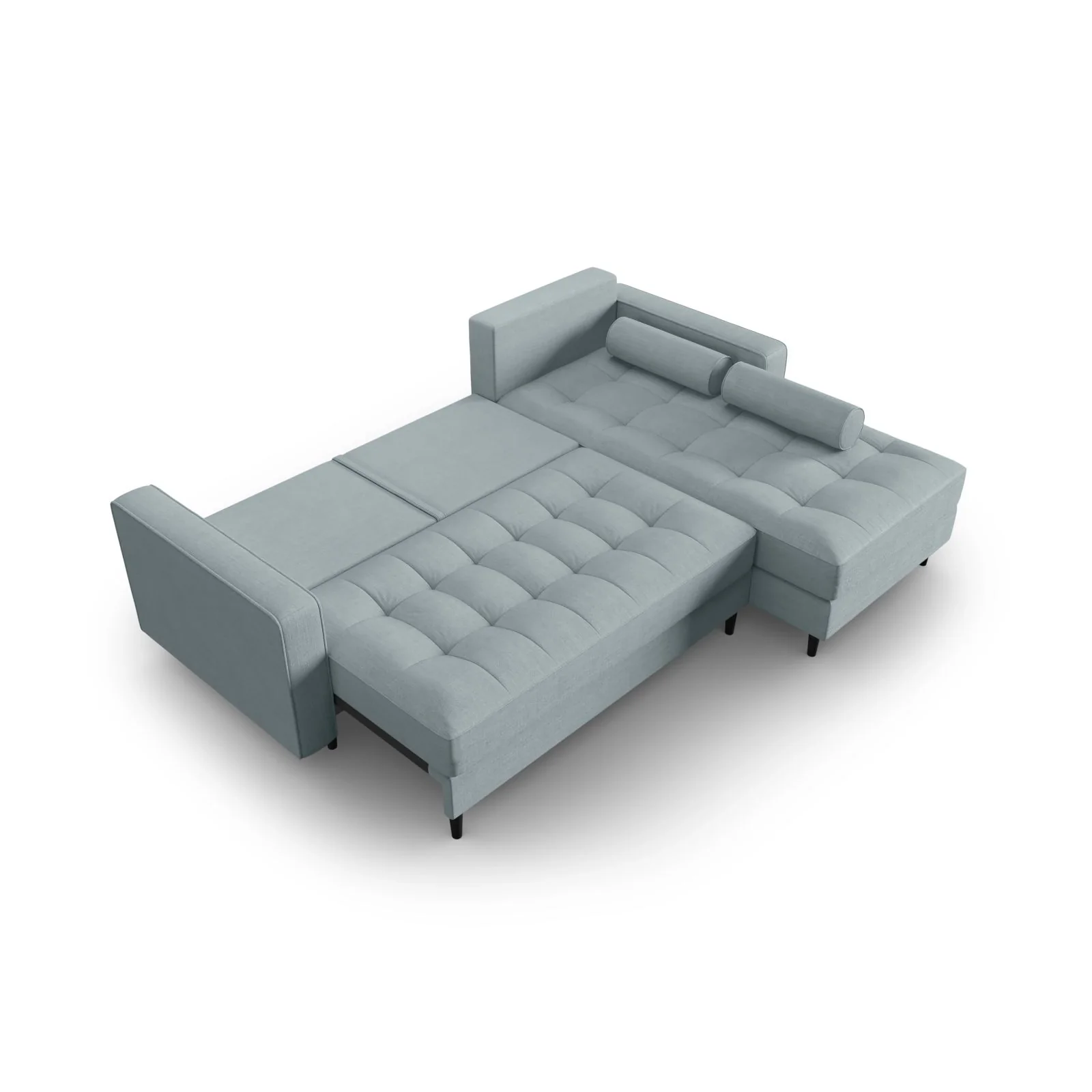 Aspen 5-Sitzer Ecksofa mit Schlaffunktion und Stauraum, Rechte Seite, aus Samt oder Strukturstoff, 240x175x96 cm - Image 163