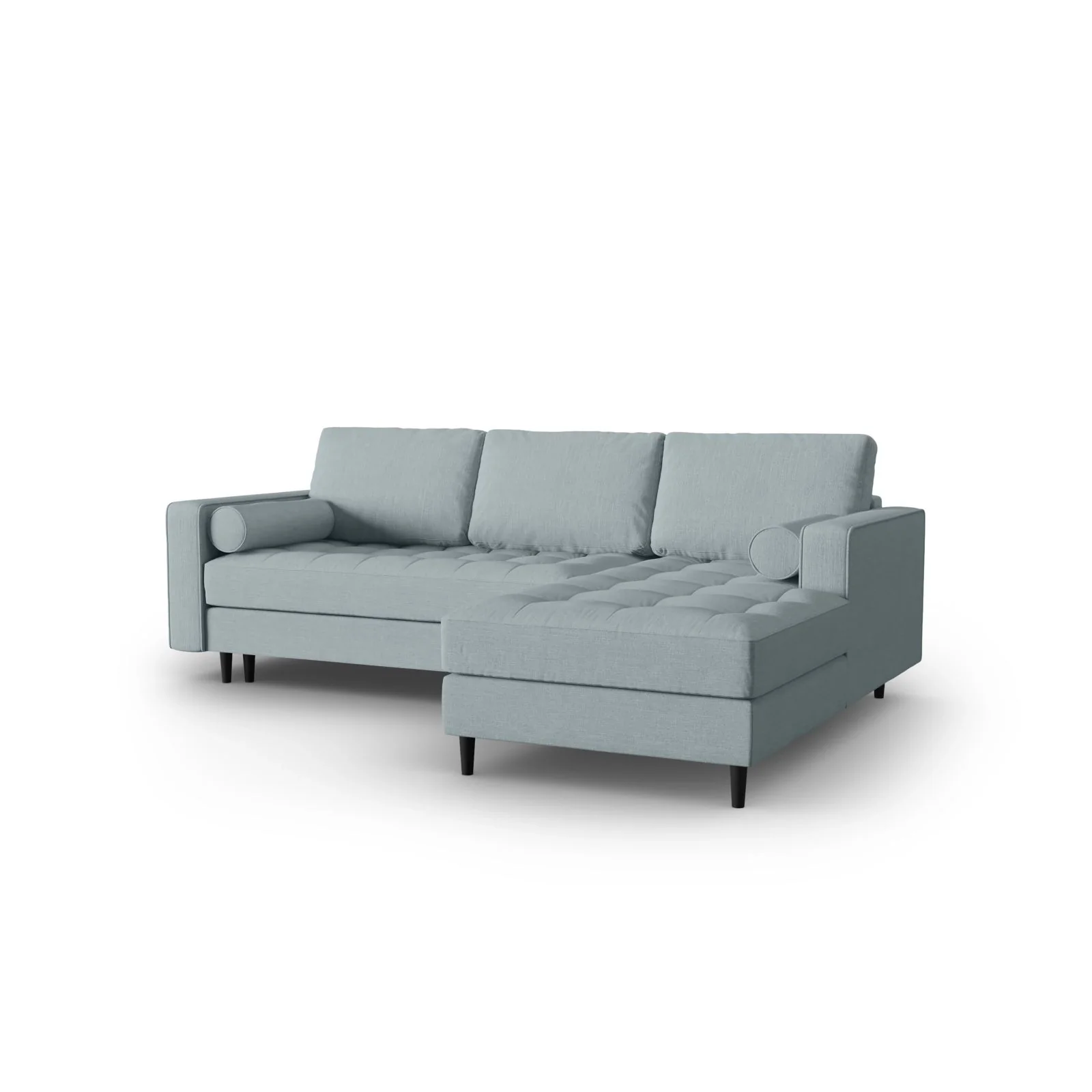 Aspen 5-Sitzer Ecksofa mit Schlaffunktion und Stauraum, Rechte Seite, aus Samt oder Strukturstoff, 240x175x96 cm - Image 165