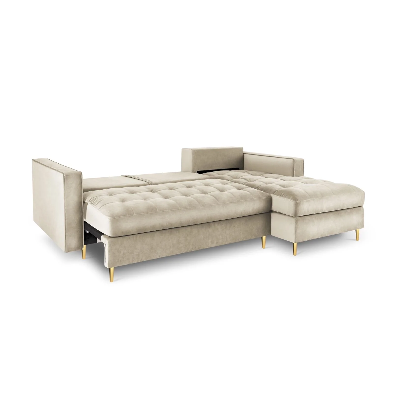 Aspen 5-Sitzer Ecksofa mit Schlaffunktion und Stauraum, Rechte Seite, aus Samt oder Strukturstoff, 240x175x96 cm - Image 21