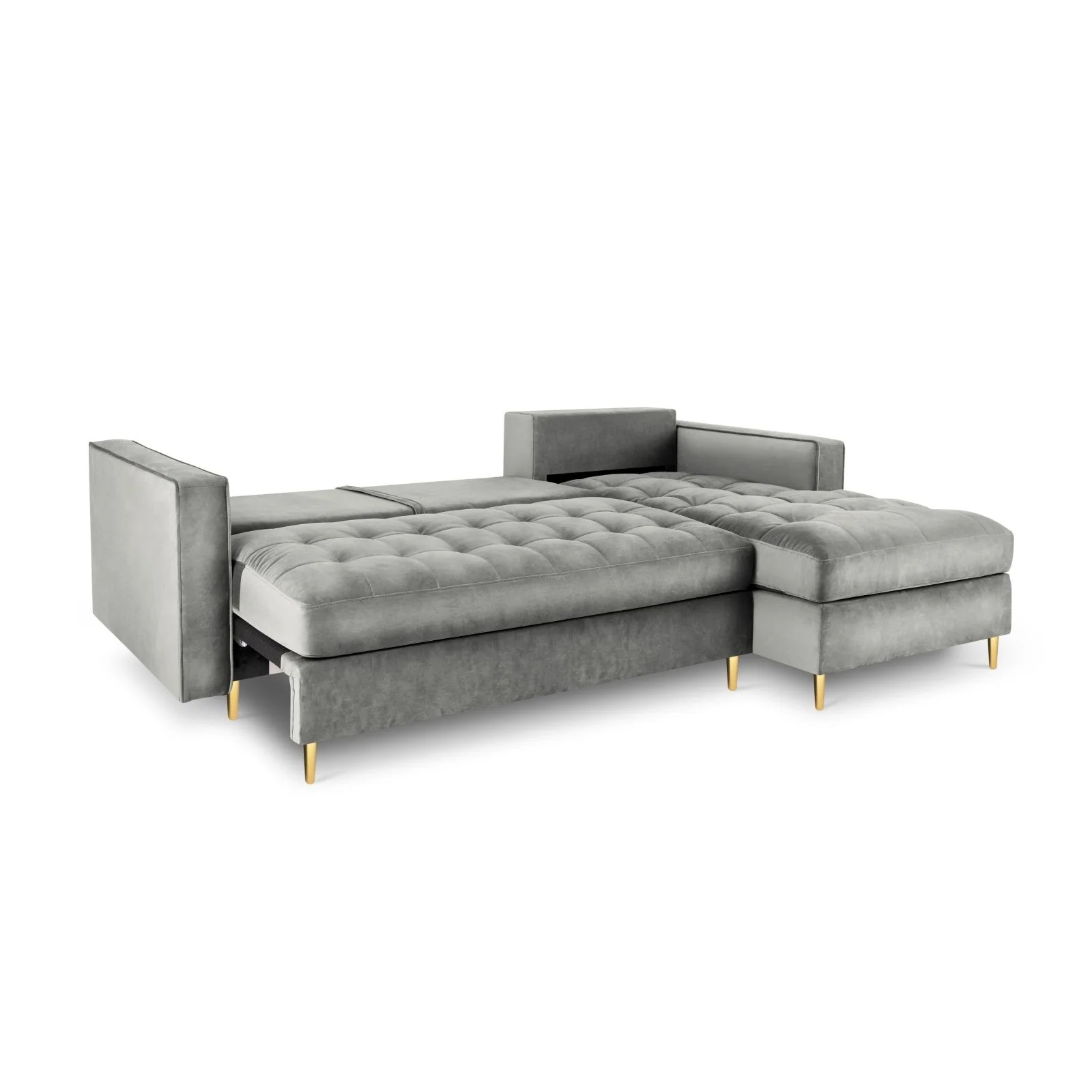 Aspen 5-Sitzer Ecksofa mit Schlaffunktion und Stauraum, Rechte Seite, aus Samt oder Strukturstoff, 240x175x96 cm - Image 27
