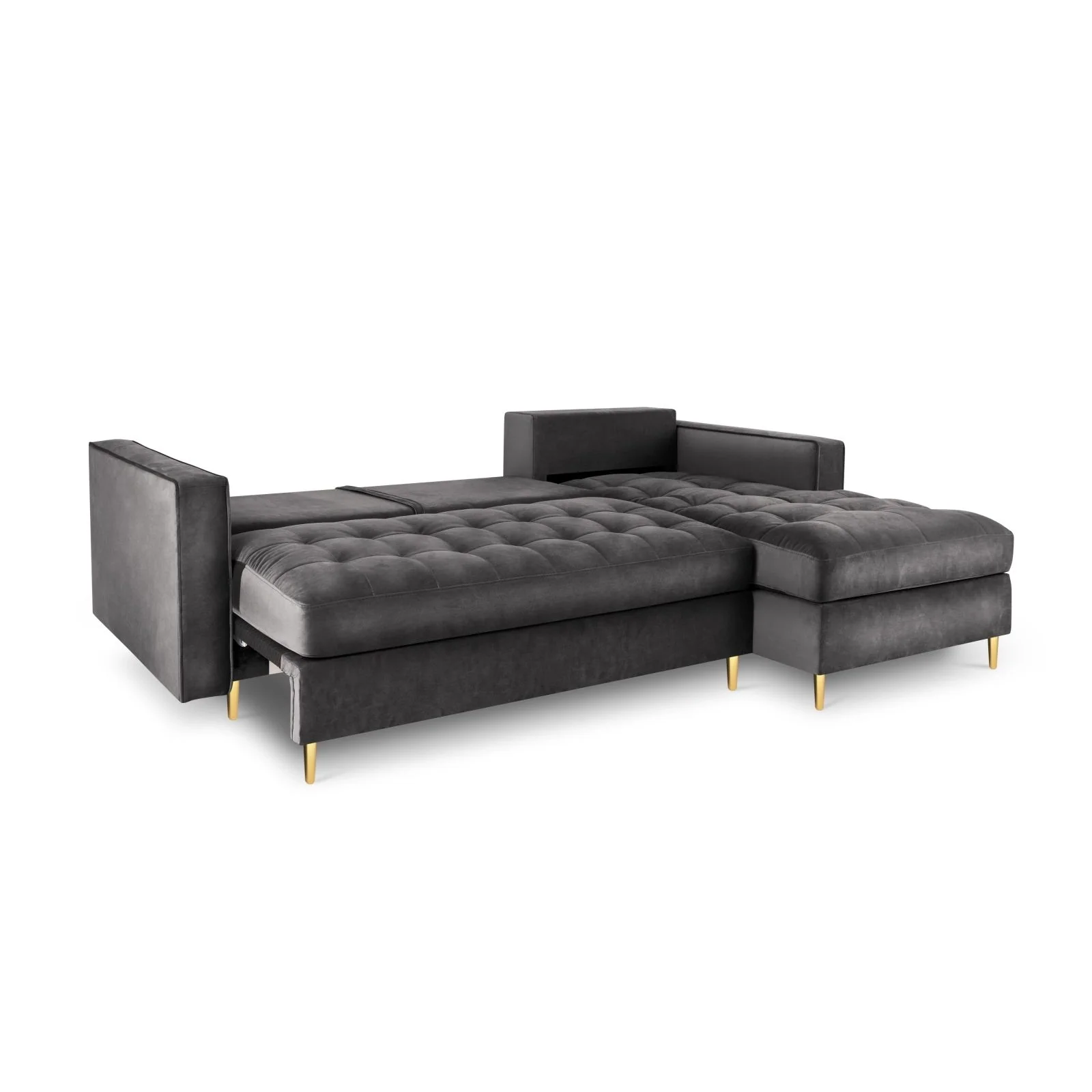 Aspen 5-Sitzer Ecksofa mit Schlaffunktion und Stauraum, Rechte Seite, aus Samt oder Strukturstoff, 240x175x96 cm - Image 33