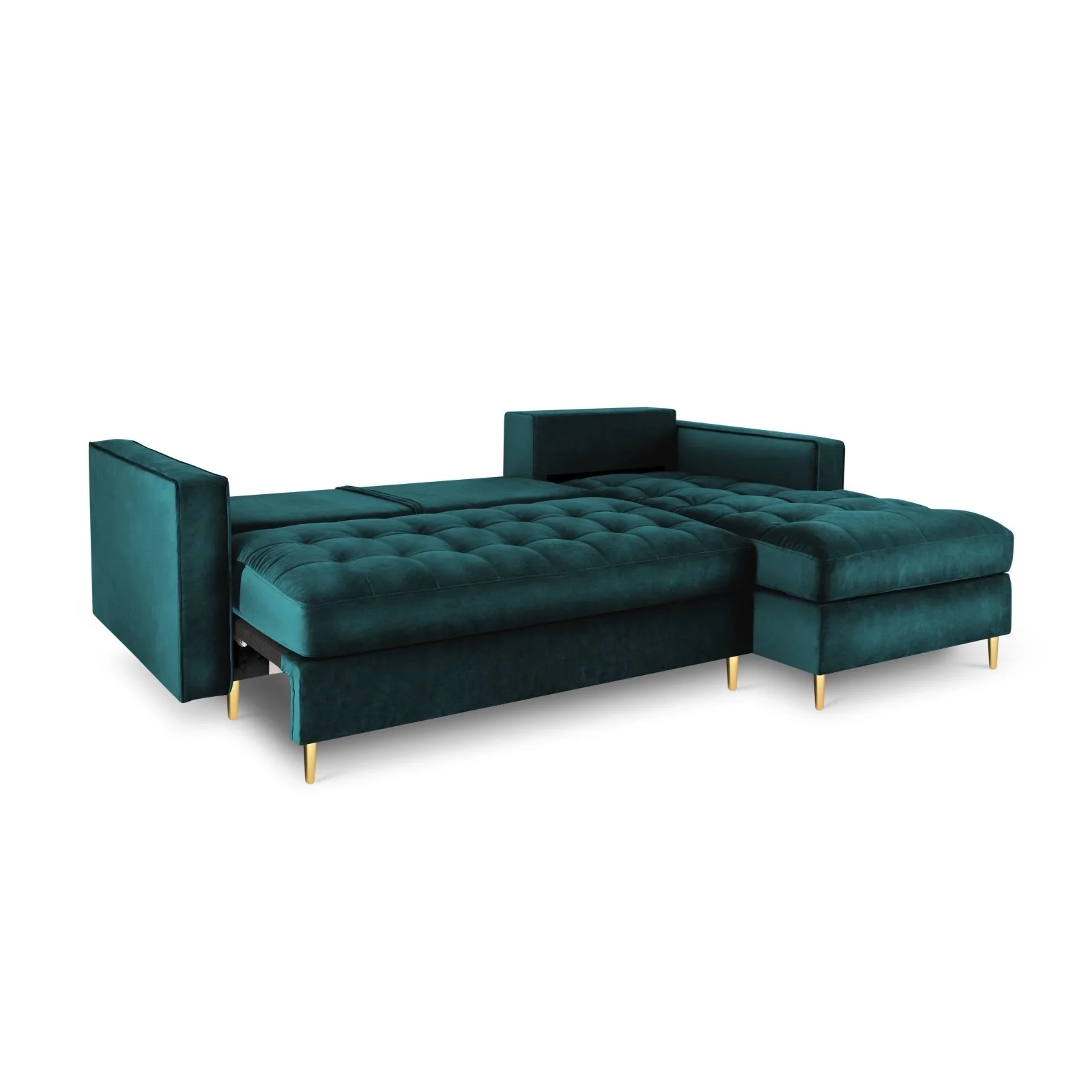 Aspen 5-Sitzer Ecksofa mit Schlaffunktion und Stauraum, Rechte Seite, aus Samt oder Strukturstoff, 240x175x96 cm - Image 39