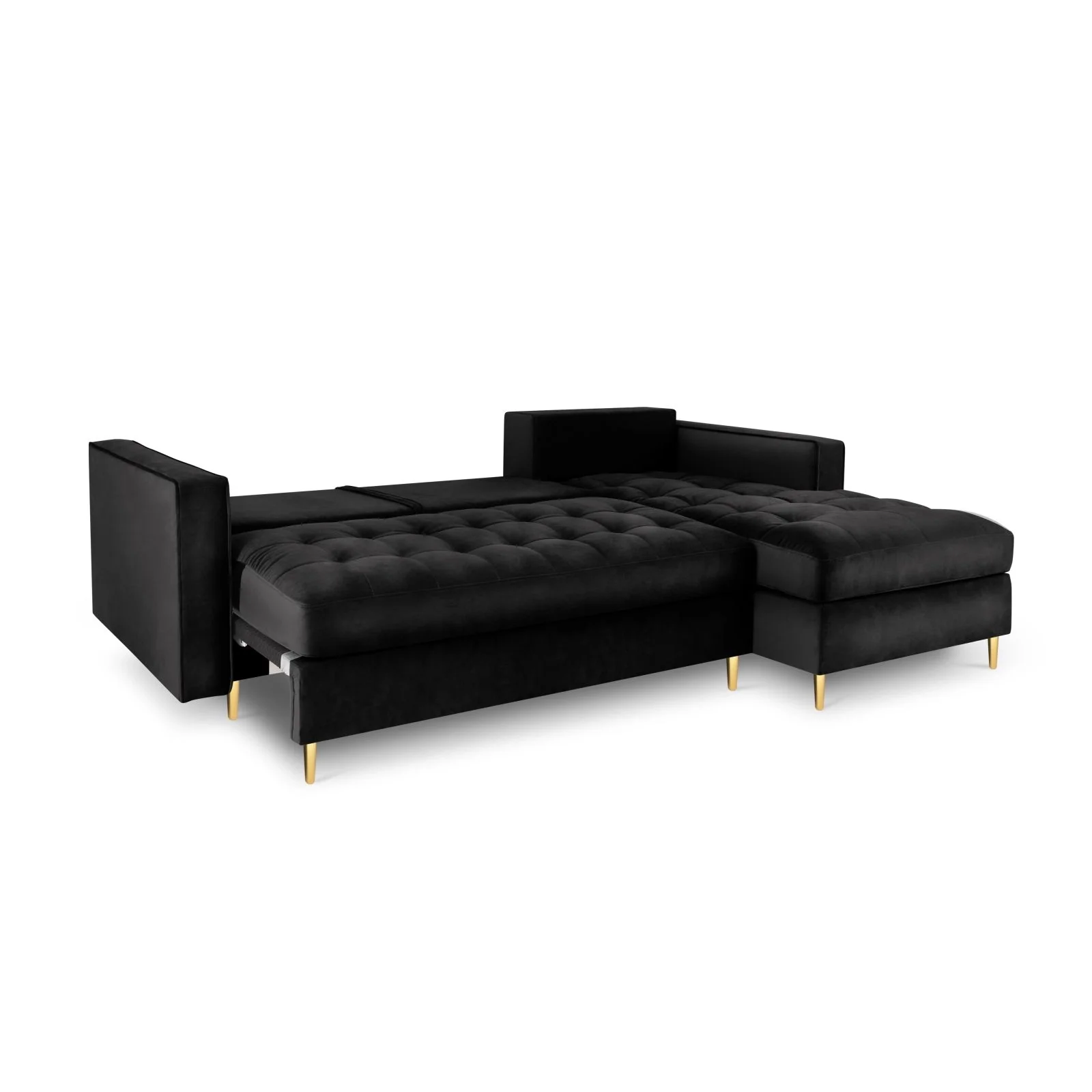 Aspen 5-Sitzer Ecksofa mit Schlaffunktion und Stauraum, Rechte Seite, aus Samt oder Strukturstoff, 240x175x96 cm - Image 45