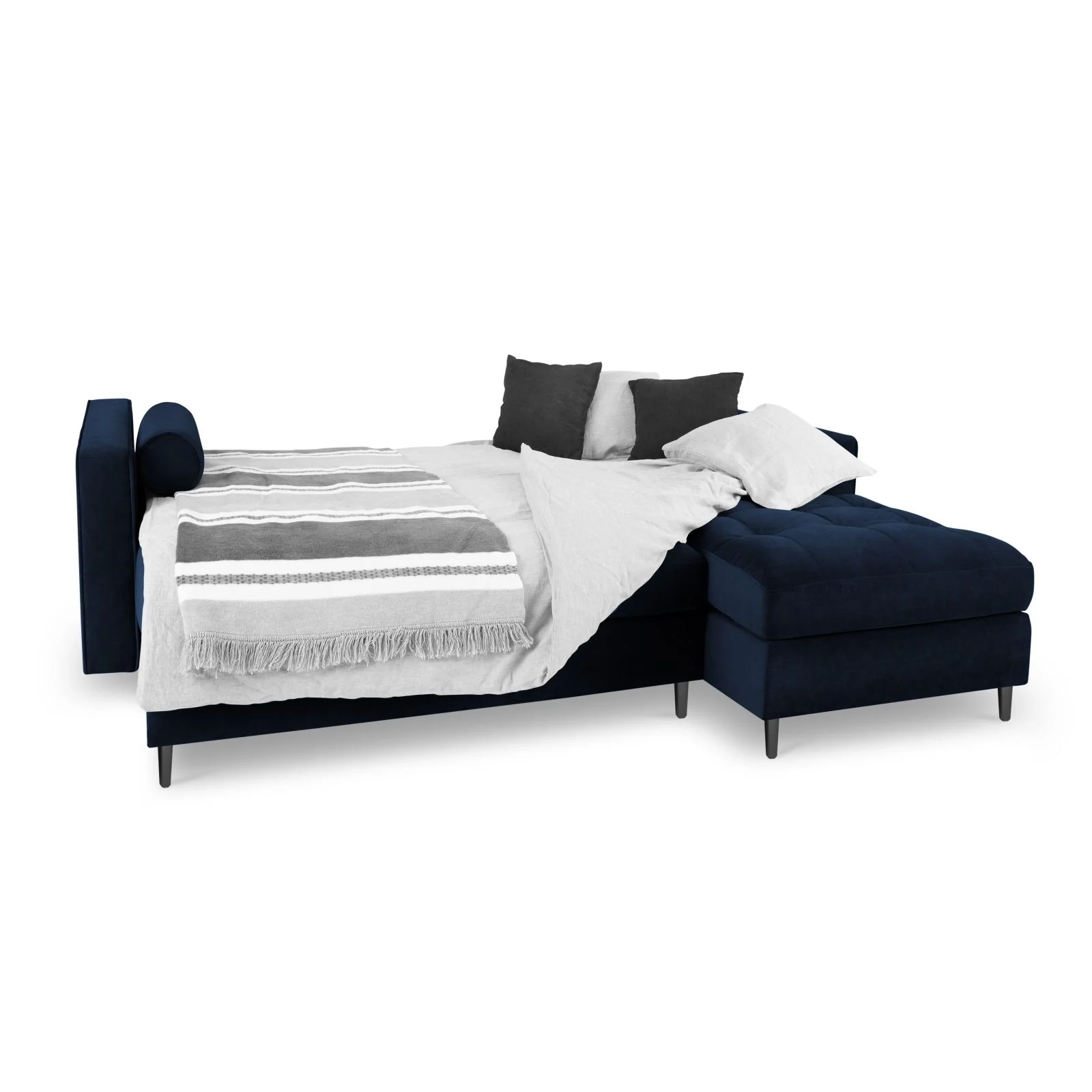Aspen 5-Sitzer Ecksofa mit Schlaffunktion und Stauraum, Rechte Seite, aus Samt oder Strukturstoff, 240x175x96 cm - Image 50