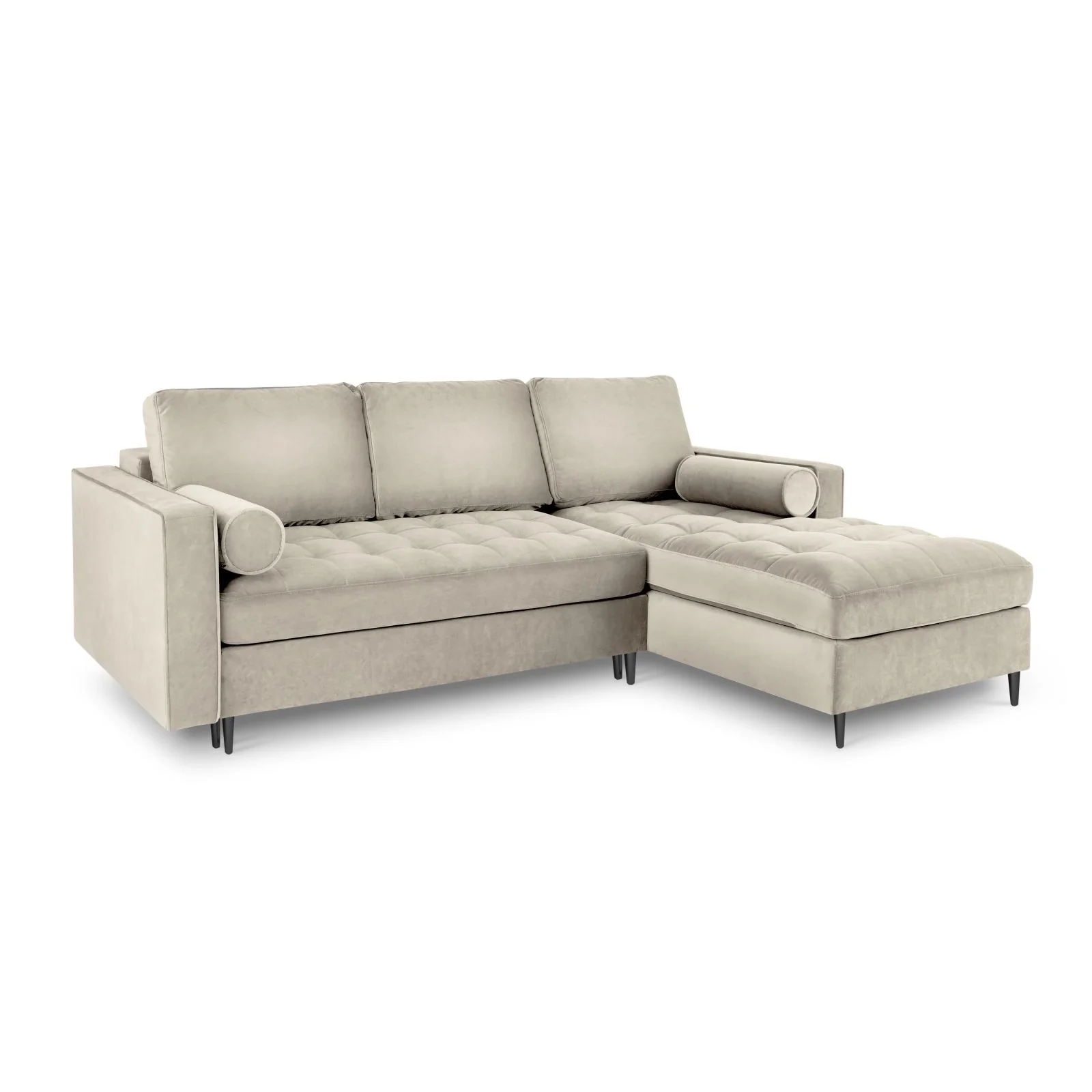 Aspen 5-Sitzer Ecksofa mit Schlaffunktion und Stauraum, Rechte Seite, aus Samt oder Strukturstoff, 240x175x96 cm - Image 67