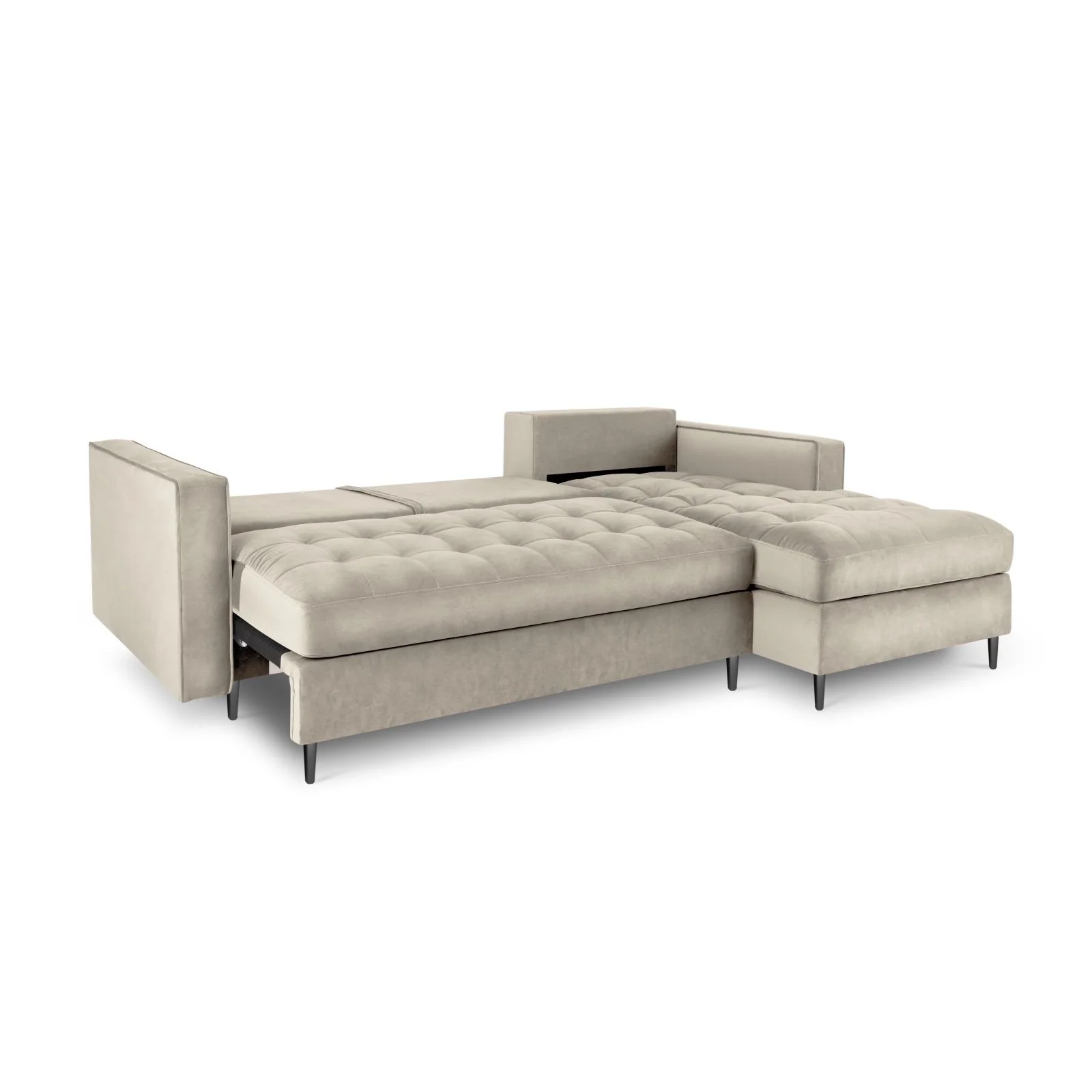 Aspen 5-Sitzer Ecksofa mit Schlaffunktion und Stauraum, Rechte Seite, aus Samt oder Strukturstoff, 240x175x96 cm - Image 69