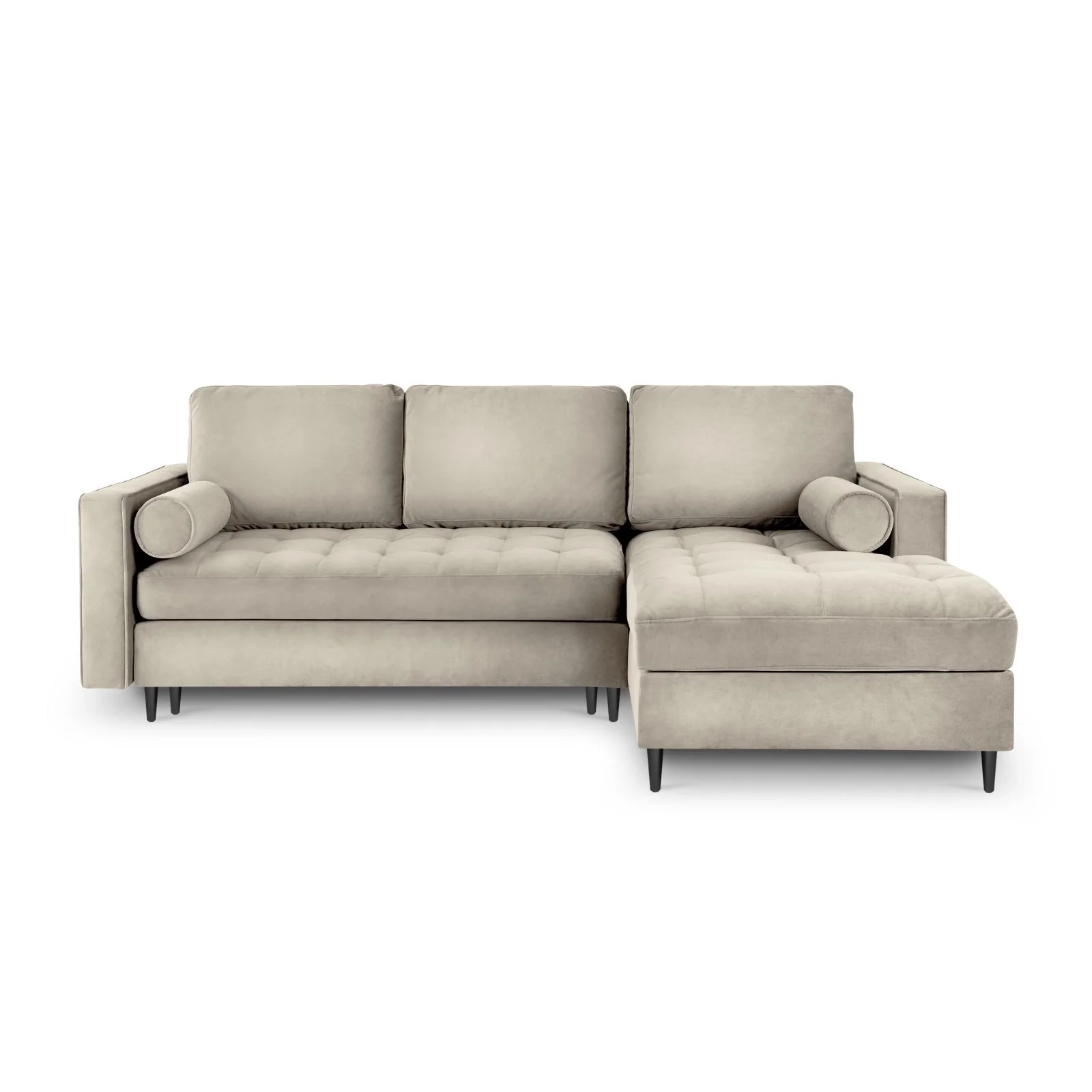 Aspen 5-Sitzer Ecksofa mit Schlaffunktion und Stauraum, Rechte Seite, aus Samt oder Strukturstoff, 240x175x96 cm - Image 70