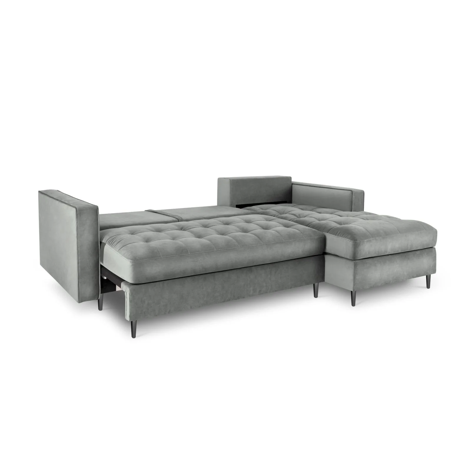 Aspen 5-Sitzer Ecksofa mit Schlaffunktion und Stauraum, Rechte Seite, aus Samt oder Strukturstoff, 240x175x96 cm - Image 75