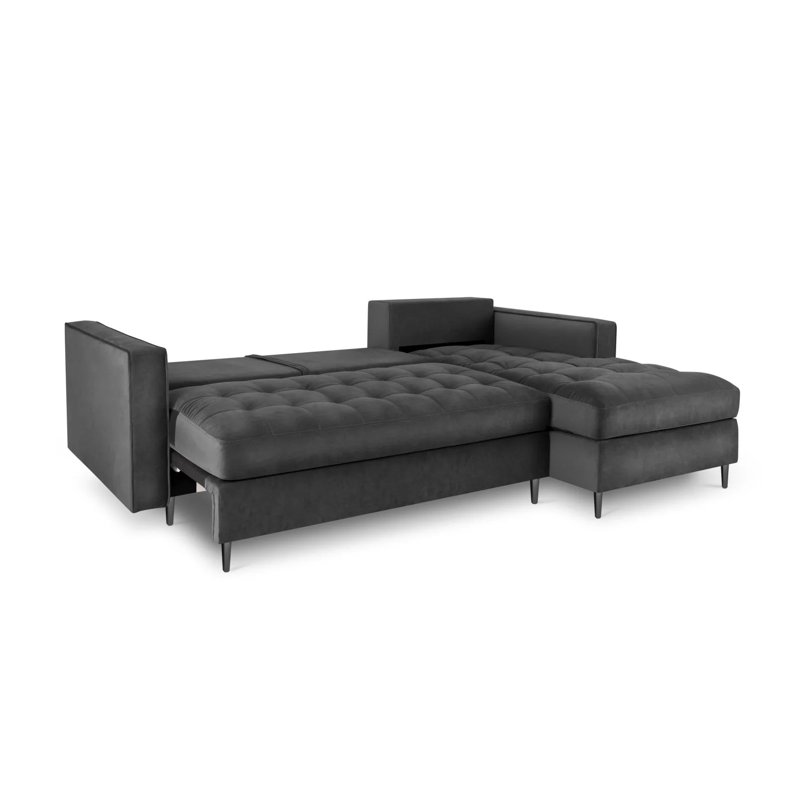 Aspen 5-Sitzer Ecksofa mit Schlaffunktion und Stauraum, Rechte Seite, aus Samt oder Strukturstoff, 240x175x96 cm - Image 81