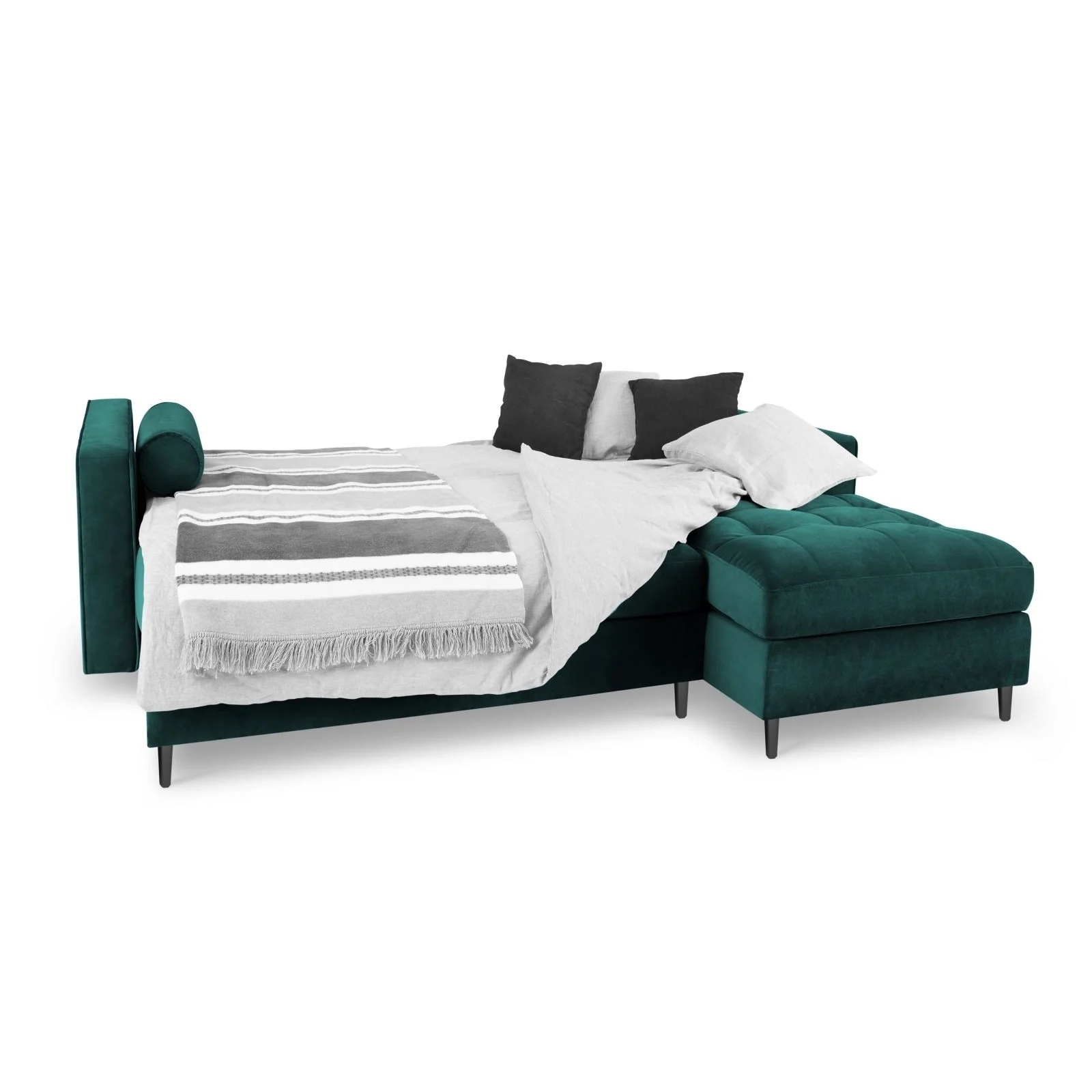 Aspen 5-Sitzer Ecksofa mit Schlaffunktion und Stauraum, Rechte Seite, aus Samt oder Strukturstoff, 240x175x96 cm - Image 86