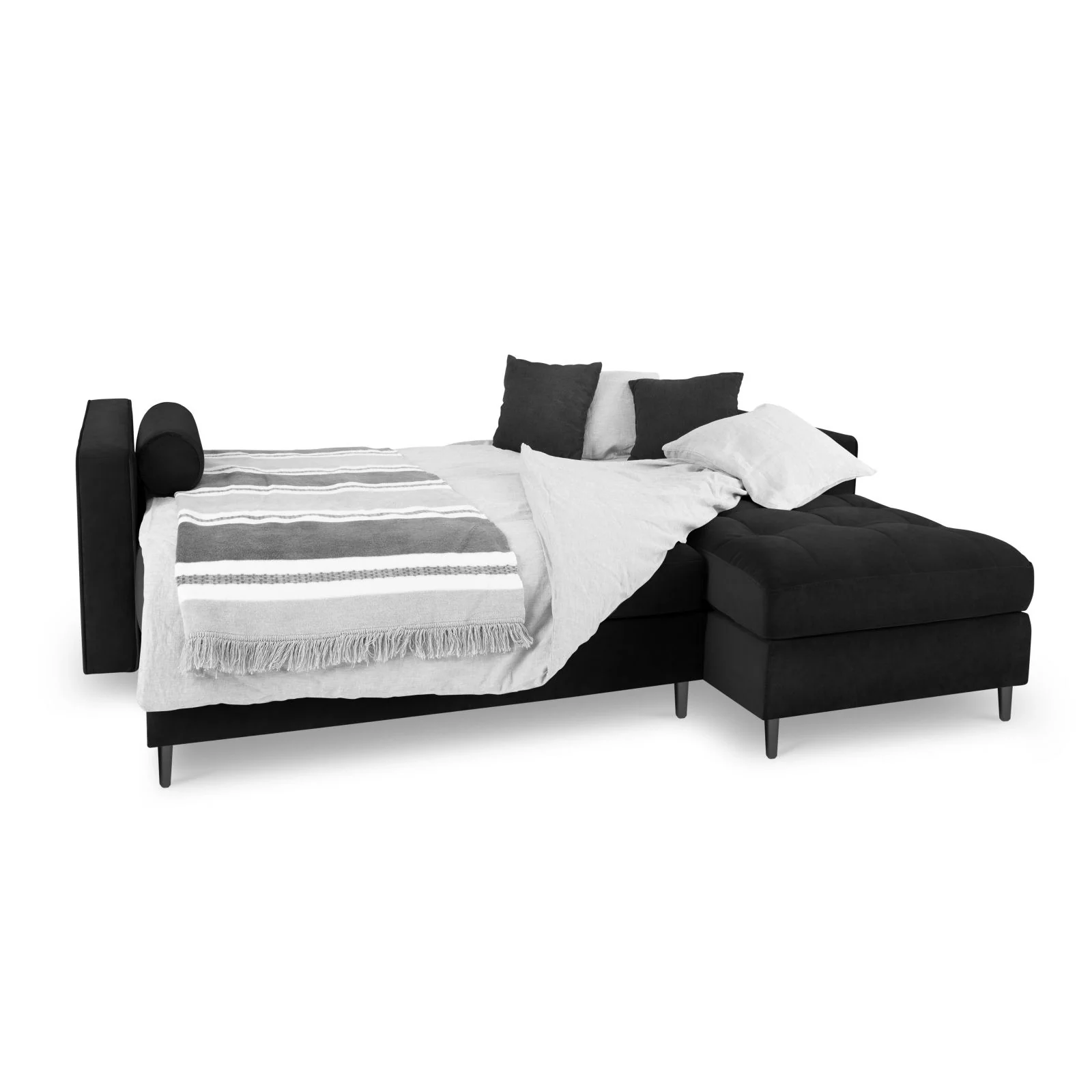 Aspen 5-Sitzer Ecksofa mit Schlaffunktion und Stauraum, Rechte Seite, aus Samt oder Strukturstoff, 240x175x96 cm - Image 92
