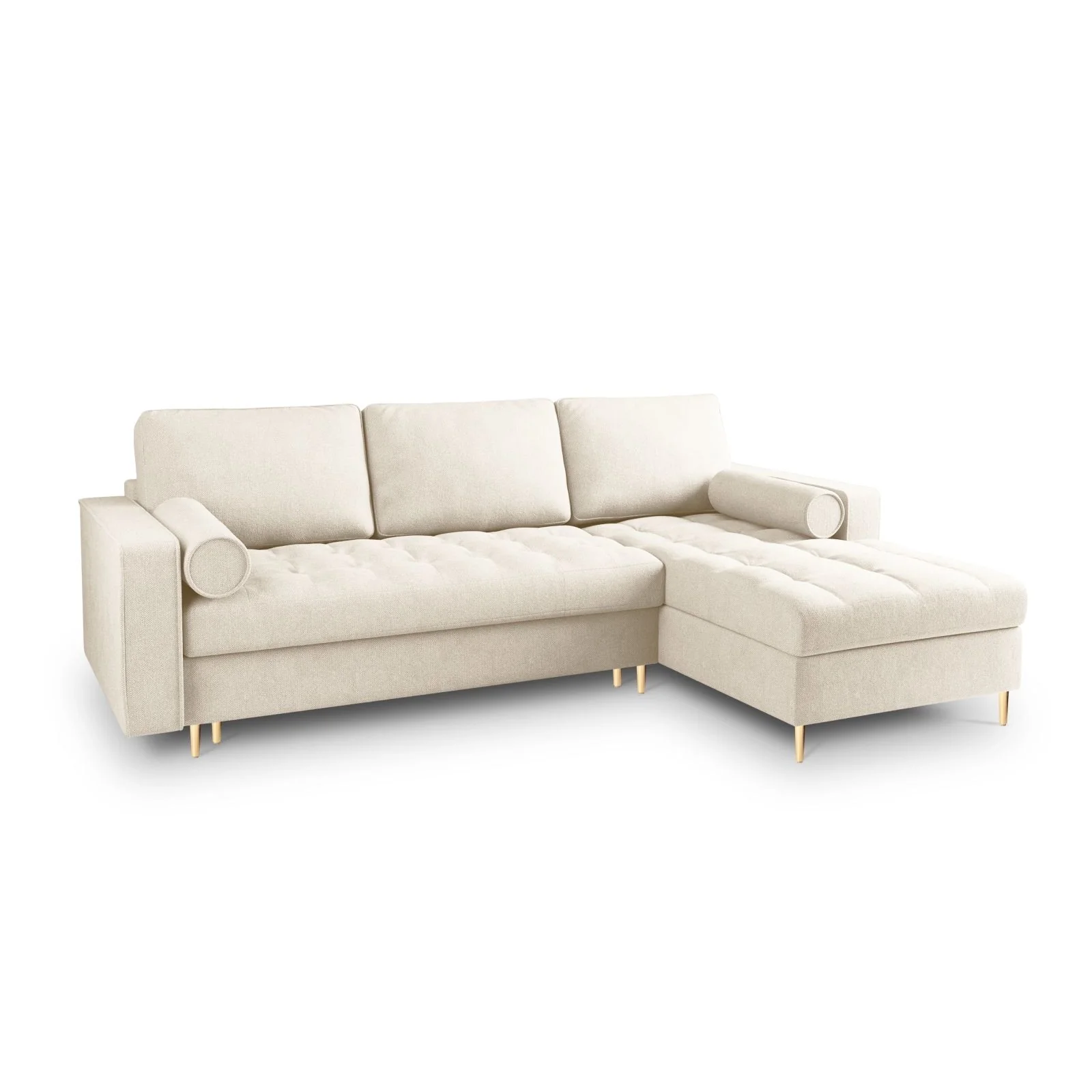 Aspen 5-Sitzer Ecksofa mit Schlaffunktion und Stauraum, Rechte Seite, aus Samt oder Strukturstoff, 240x175x96 cm - Image 97