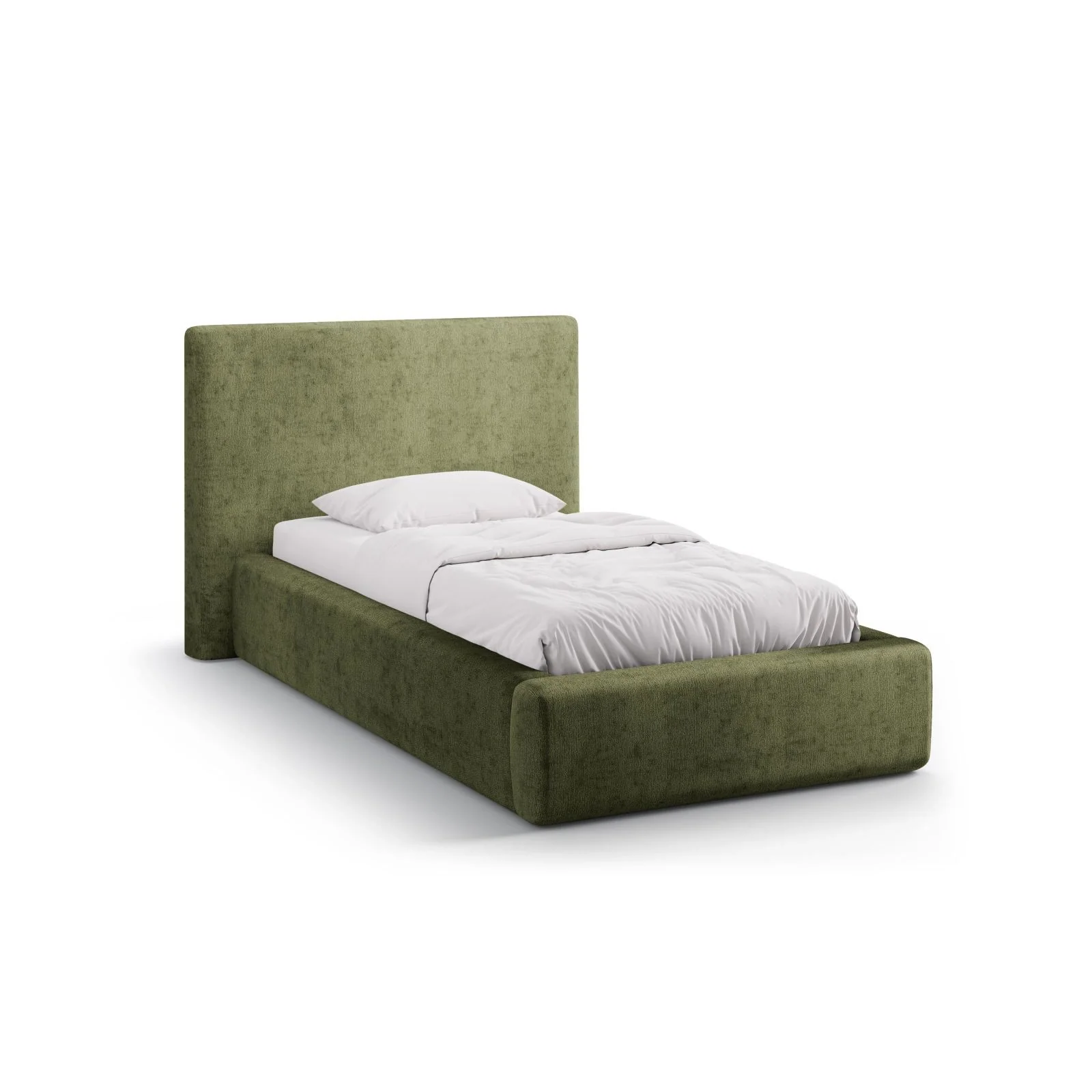 Asti Bett mit Kopfteil und Stauraum, aus Samt, Chenille oder Strukturstoff, 90x200 cm - Image 109