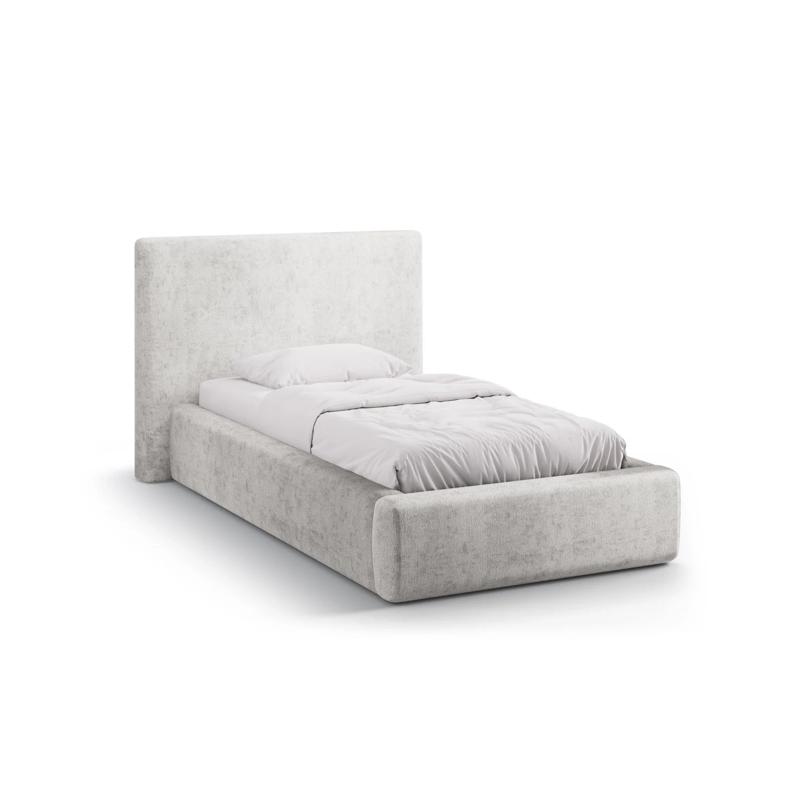 Asti Bett mit Kopfteil und Stauraum, aus Samt, Chenille oder Strukturstoff, 90x200 cm - Image 127
