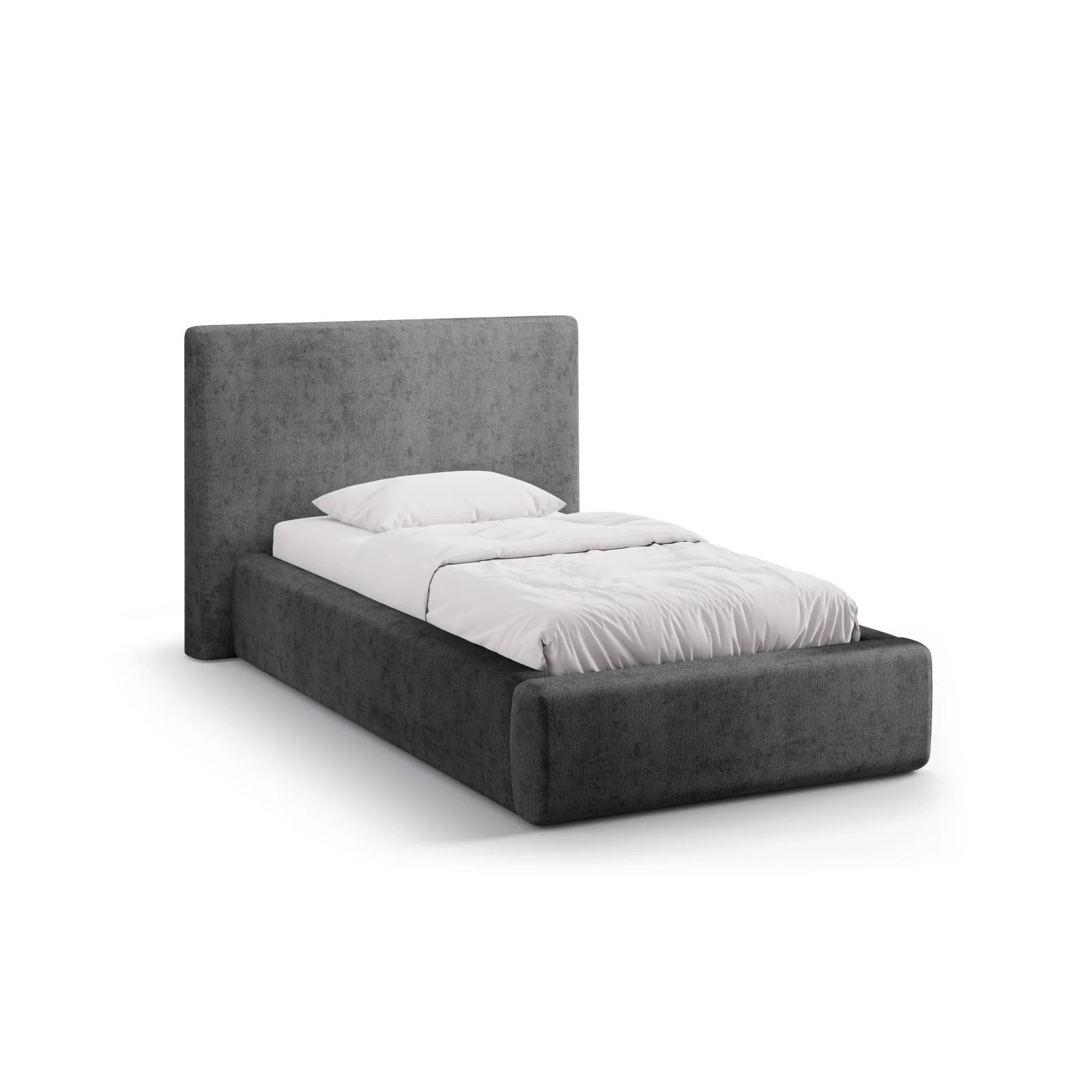 Asti Bett mit Kopfteil und Stauraum, aus Samt, Chenille oder Strukturstoff, 90x200 cm - Image 133