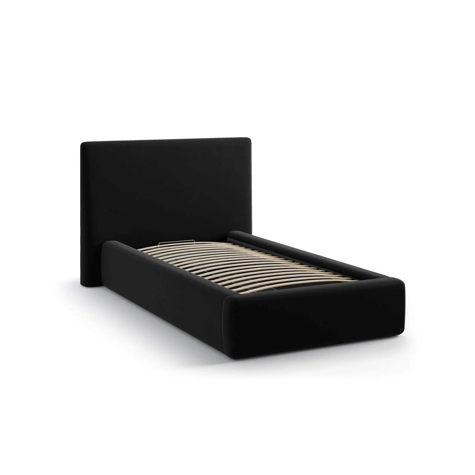 Asti Bett mit Kopfteil und Stauraum, aus Samt, Chenille oder Strukturstoff, 90x200 cm - Image 34