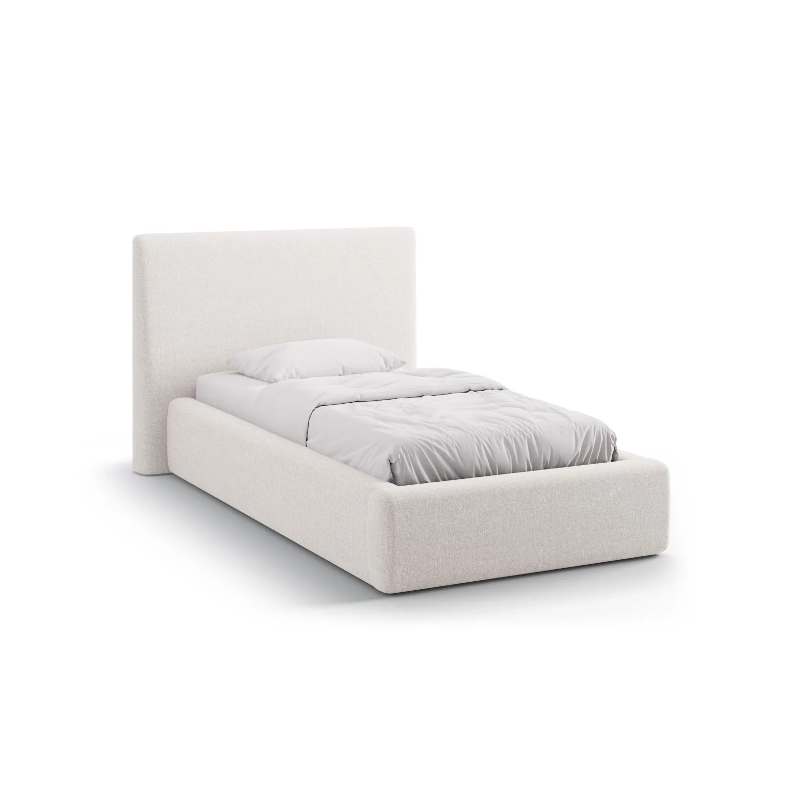 Asti Bett mit Kopfteil und Stauraum, aus Samt, Chenille oder Strukturstoff, 90x200 cm - Image 49