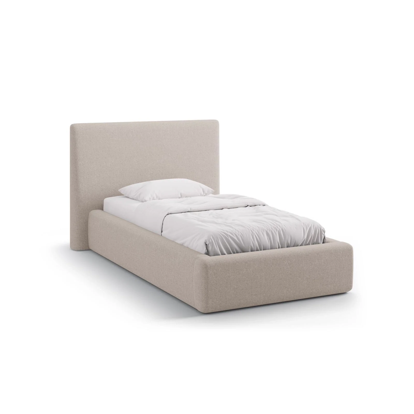 Asti Bett mit Kopfteil und Stauraum, aus Samt, Chenille oder Strukturstoff, 90x200 cm - Image 55